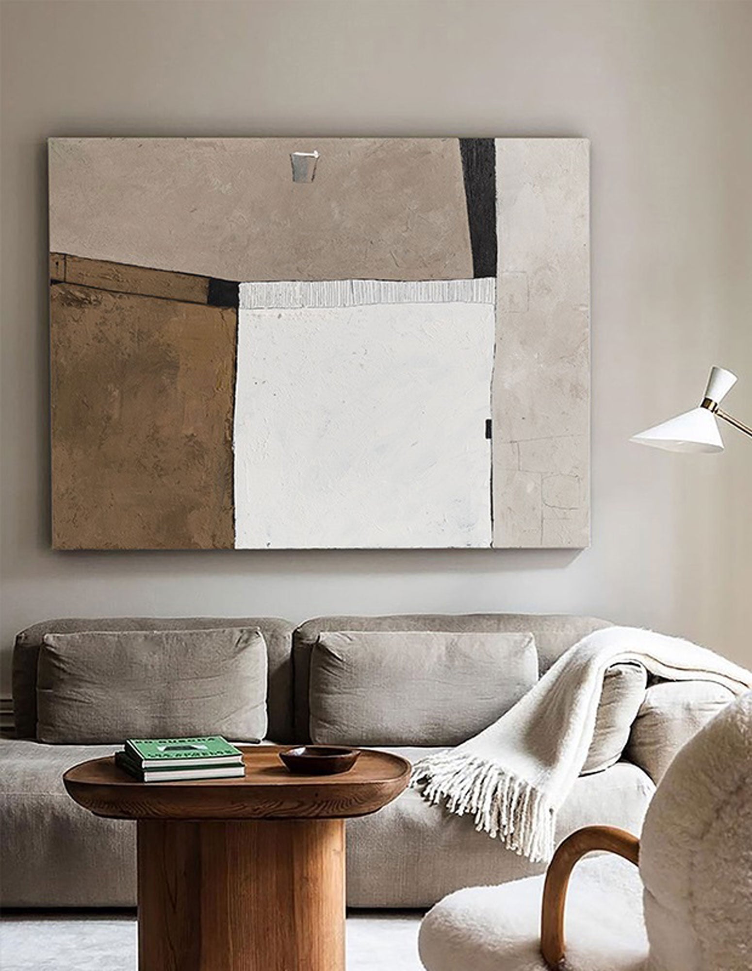Modern Minimalist Painting Acrylic Framed Large Minimalist Horizontal Wall Art For Living Room