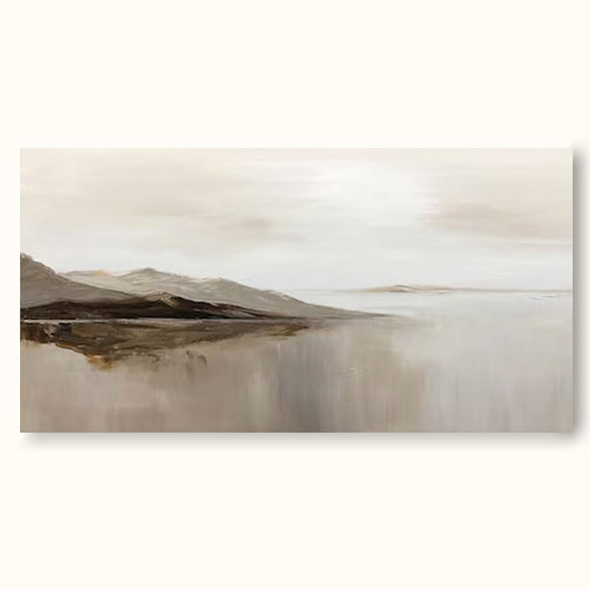 Large Gray Abstract Mountain Painting Beige Gray Abstract Wall Art ...