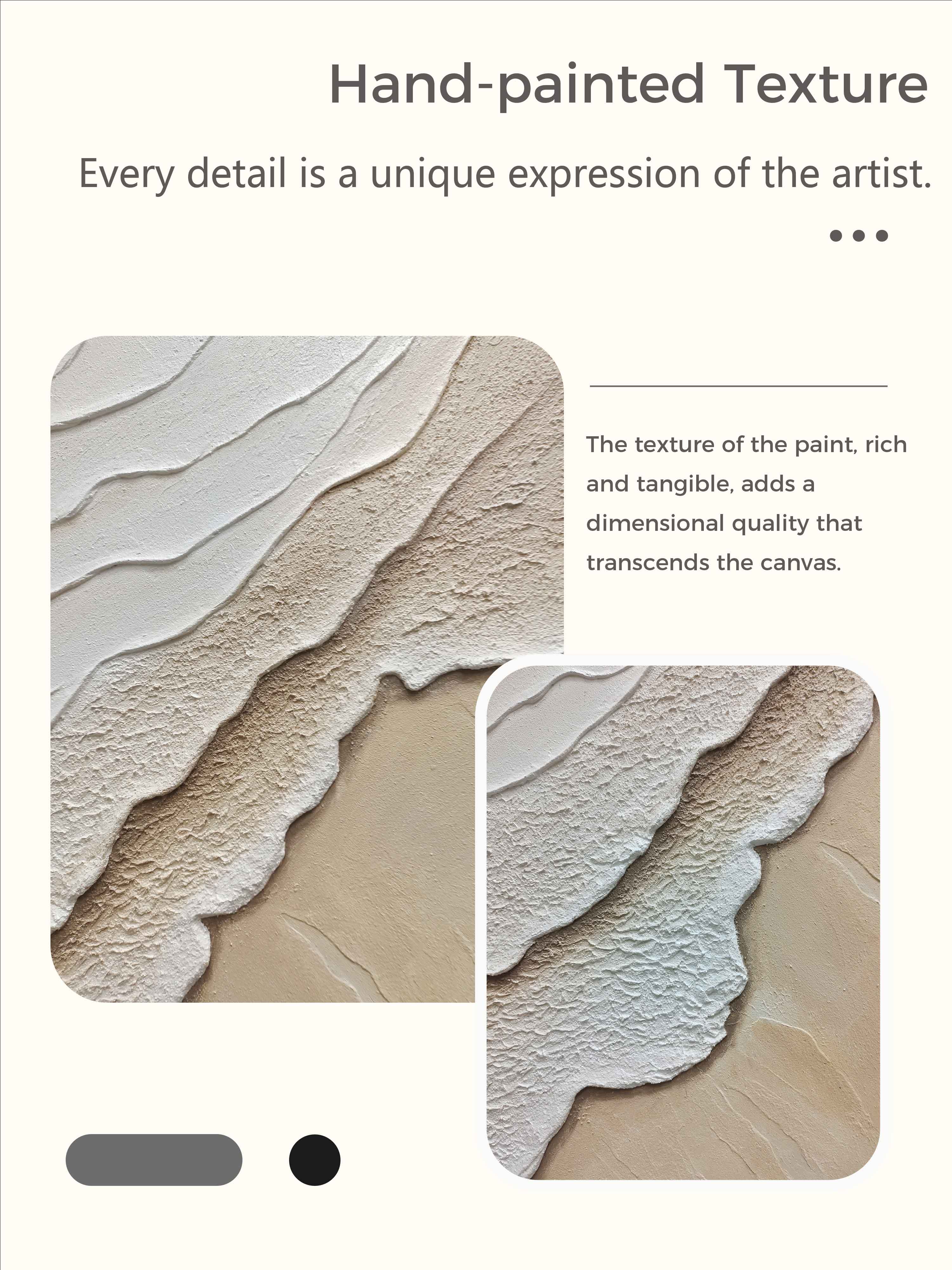 Minimalist 3d Ocean Wall Art Beige & White Ocean Waves Abstract Wall Art Beige Abstract Painting