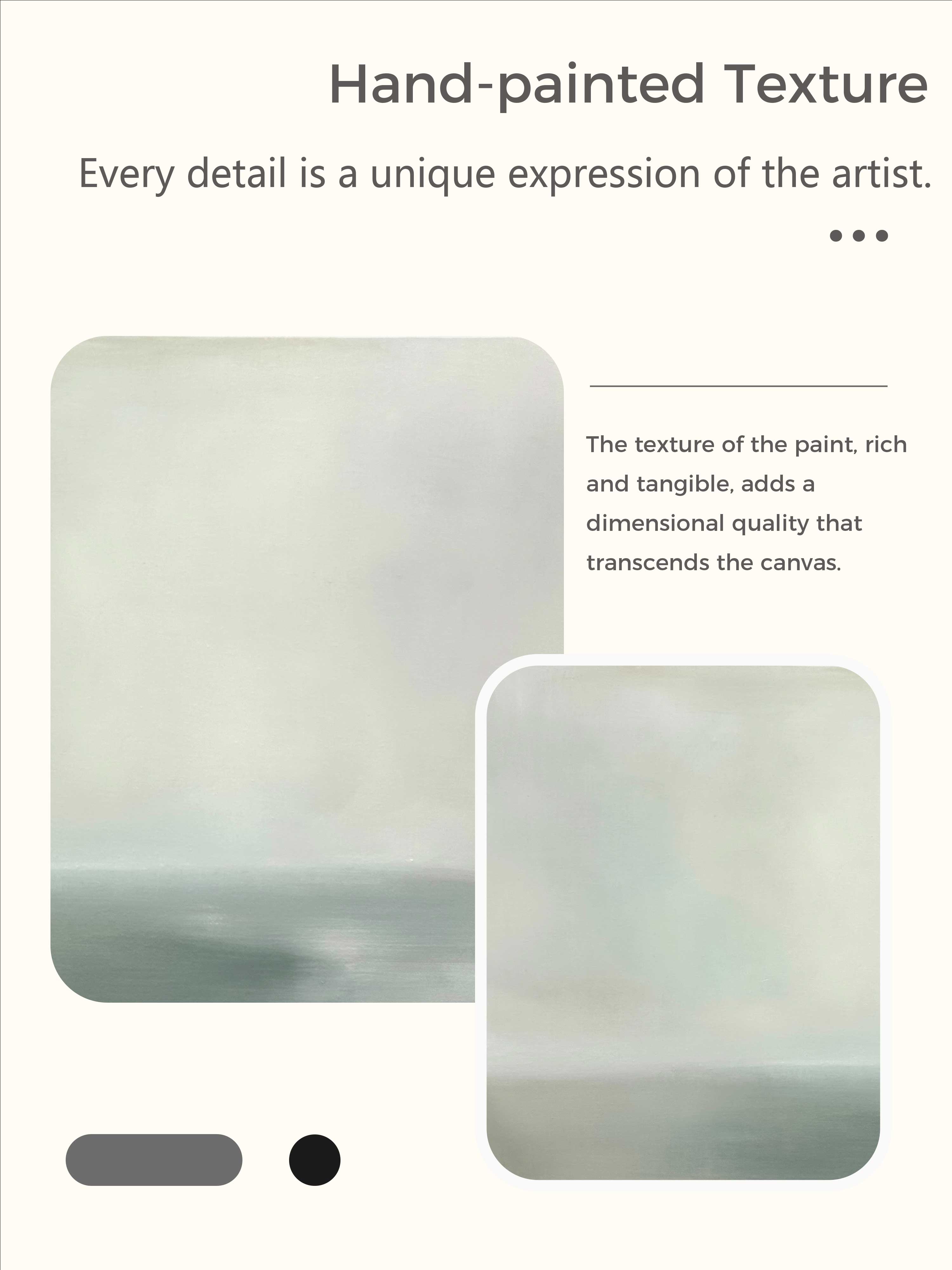 Retro Serene Ocean Wall Decor Ocean Horizon Oil Painting Minimalist Seascape Oil Painting