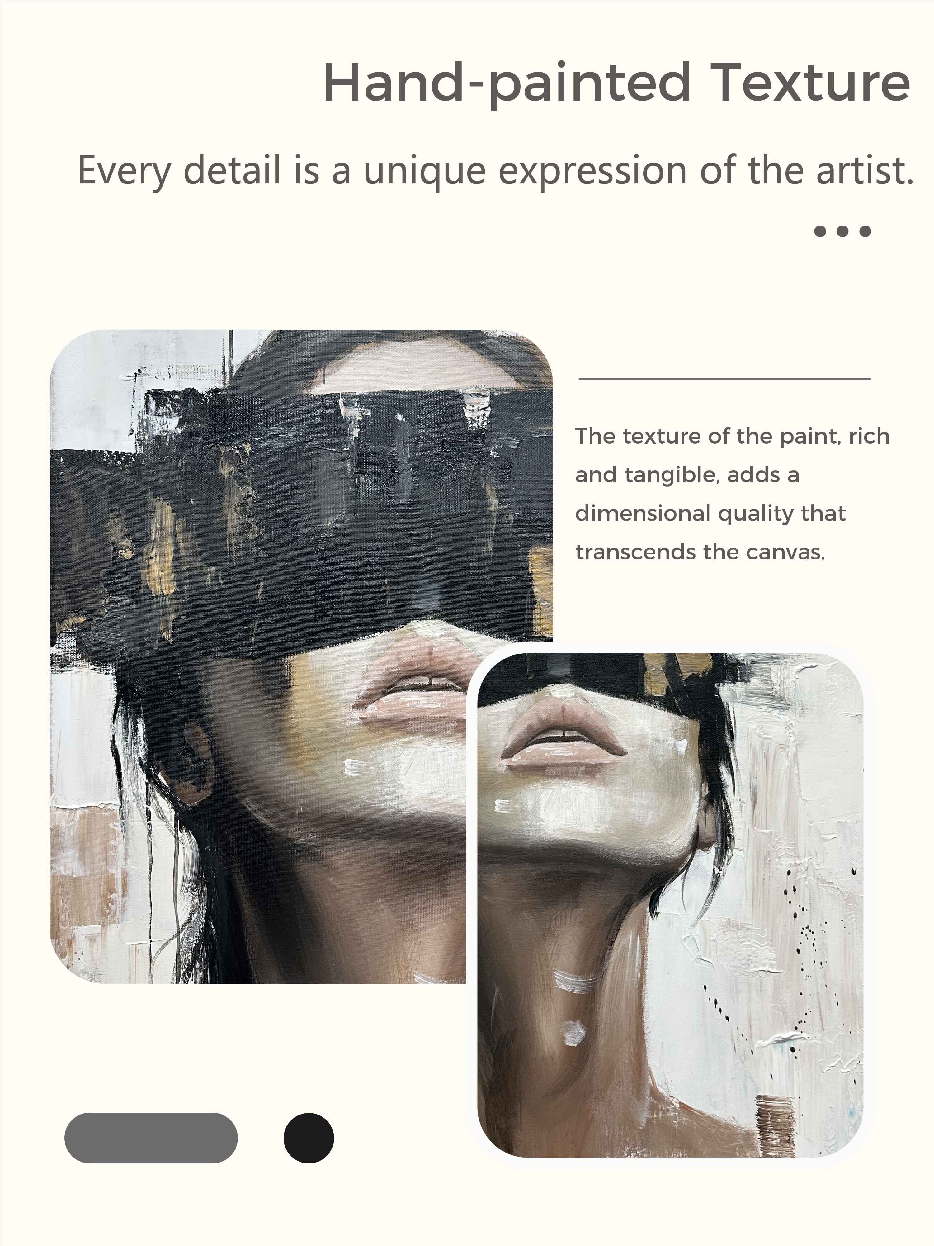 Large Abstract Lady Painting Vintage Abstract Lady Painting Original Black And White Texture Painting
