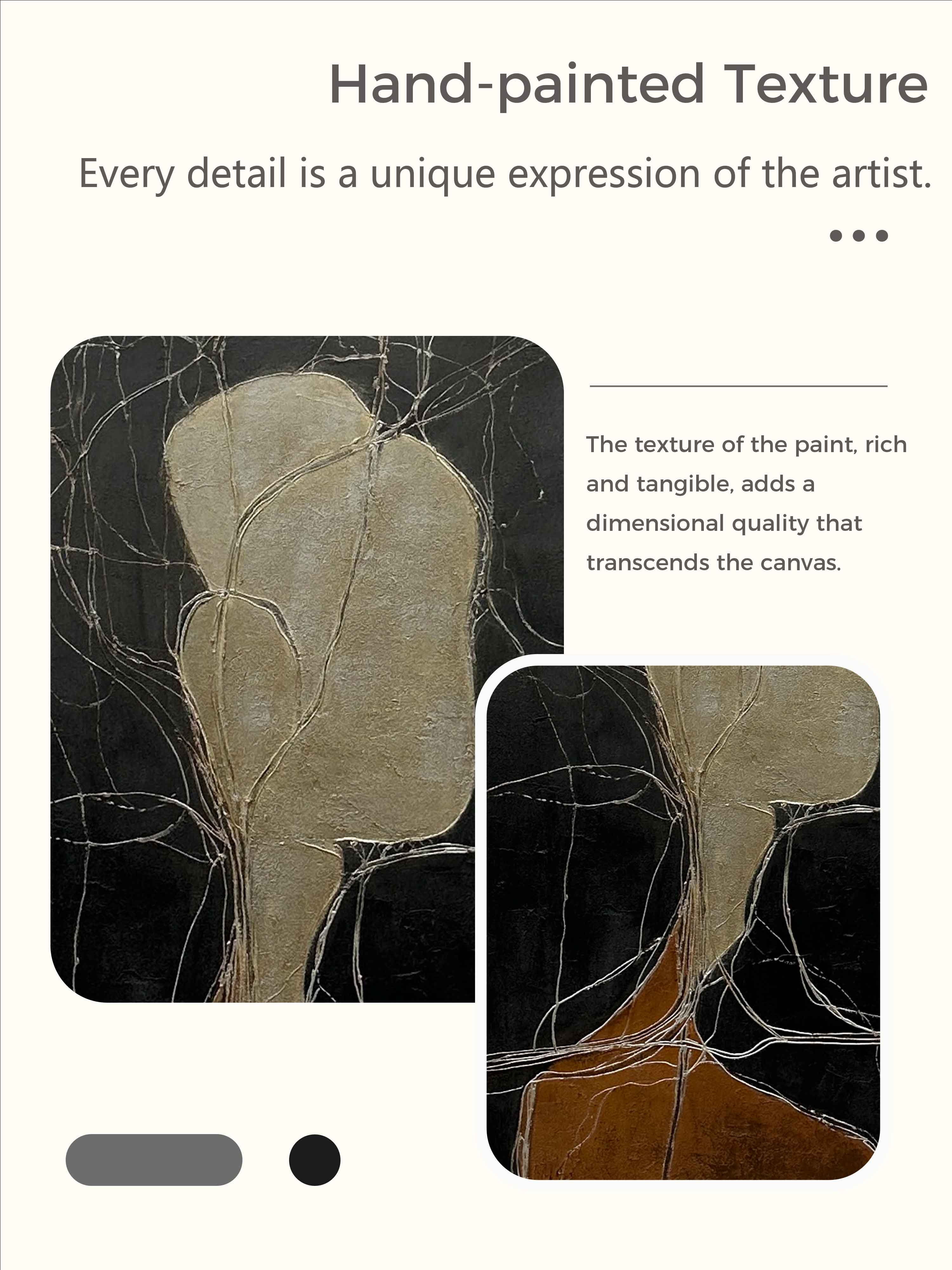 Large Black And Brown Abstract Figure Oil Painting Handmade Abstract Figure Wall Art Handmade Black Abstract Figure Painting