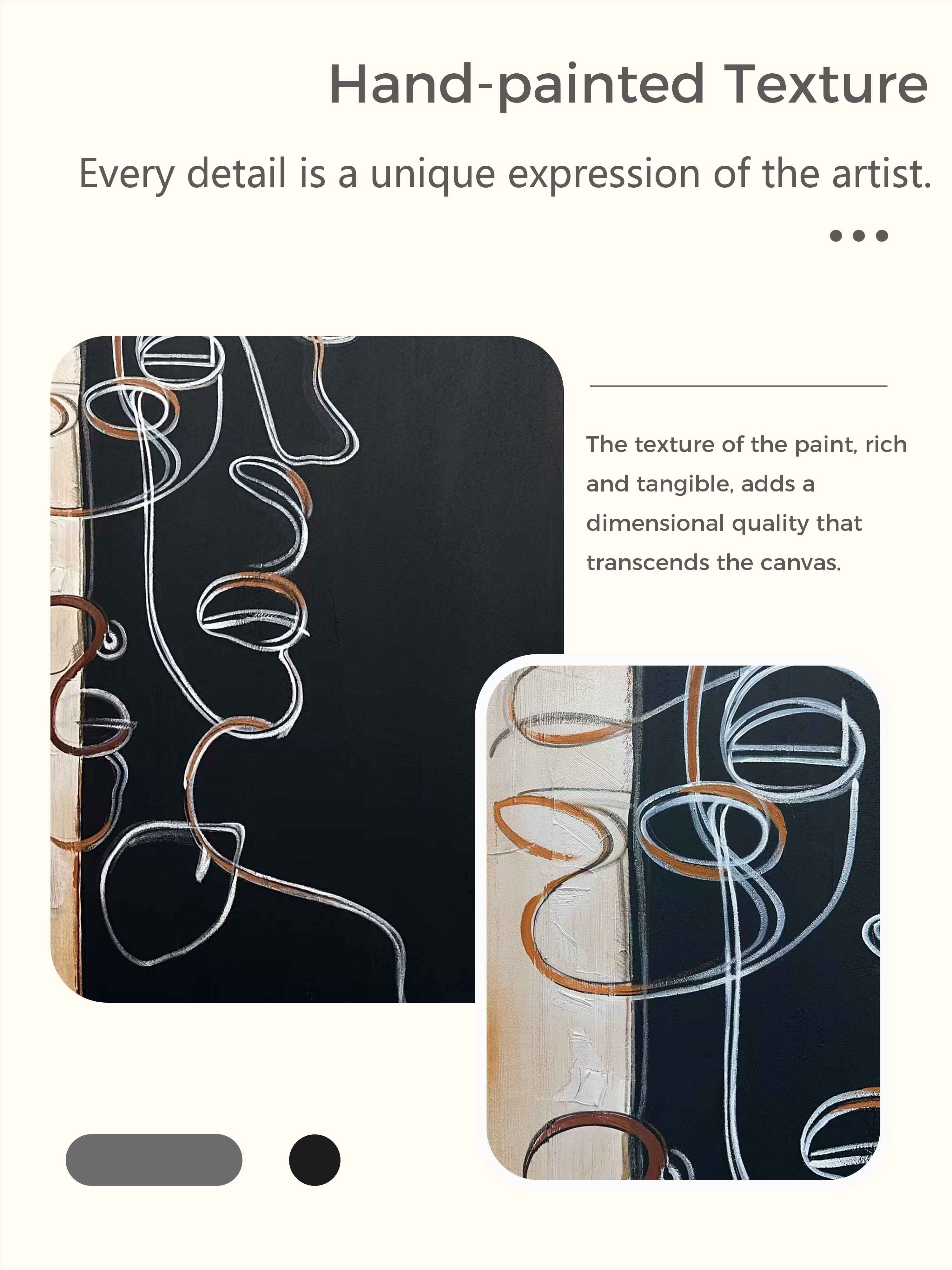 Woman Face Artwork Faceless Portrait Painting Original Woman Face Canvas Art Large Faceless Portrait Painting