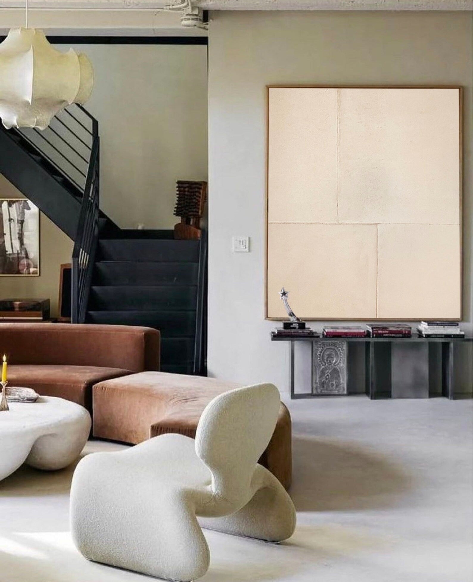 Light Beige Wall Art Neutral Beige Painting On Canvas Beige Minimal Art