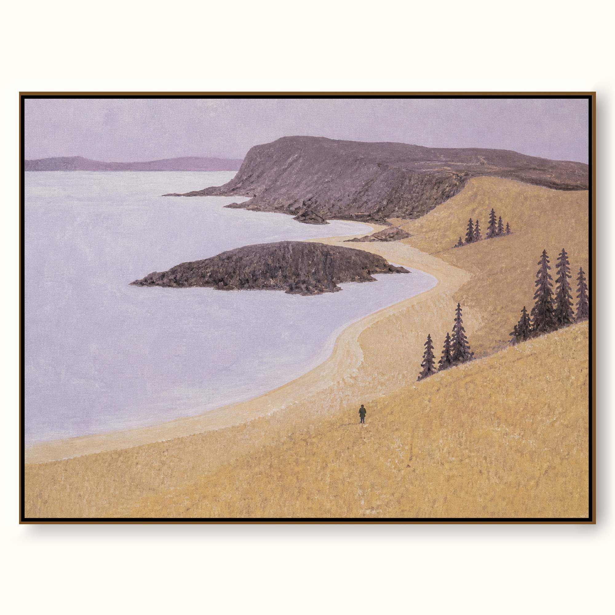 Large Abstract Seaside Path Painting For Bedroom Wall Decor