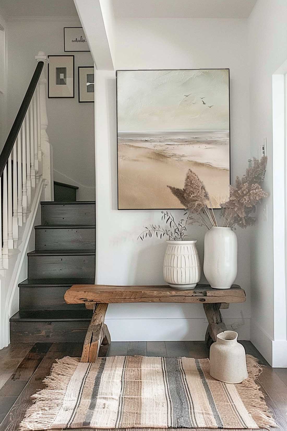 Vintage Coastal Beach Wall Art Coastal Seascape Painting Vintage Summer Beach Wall Art