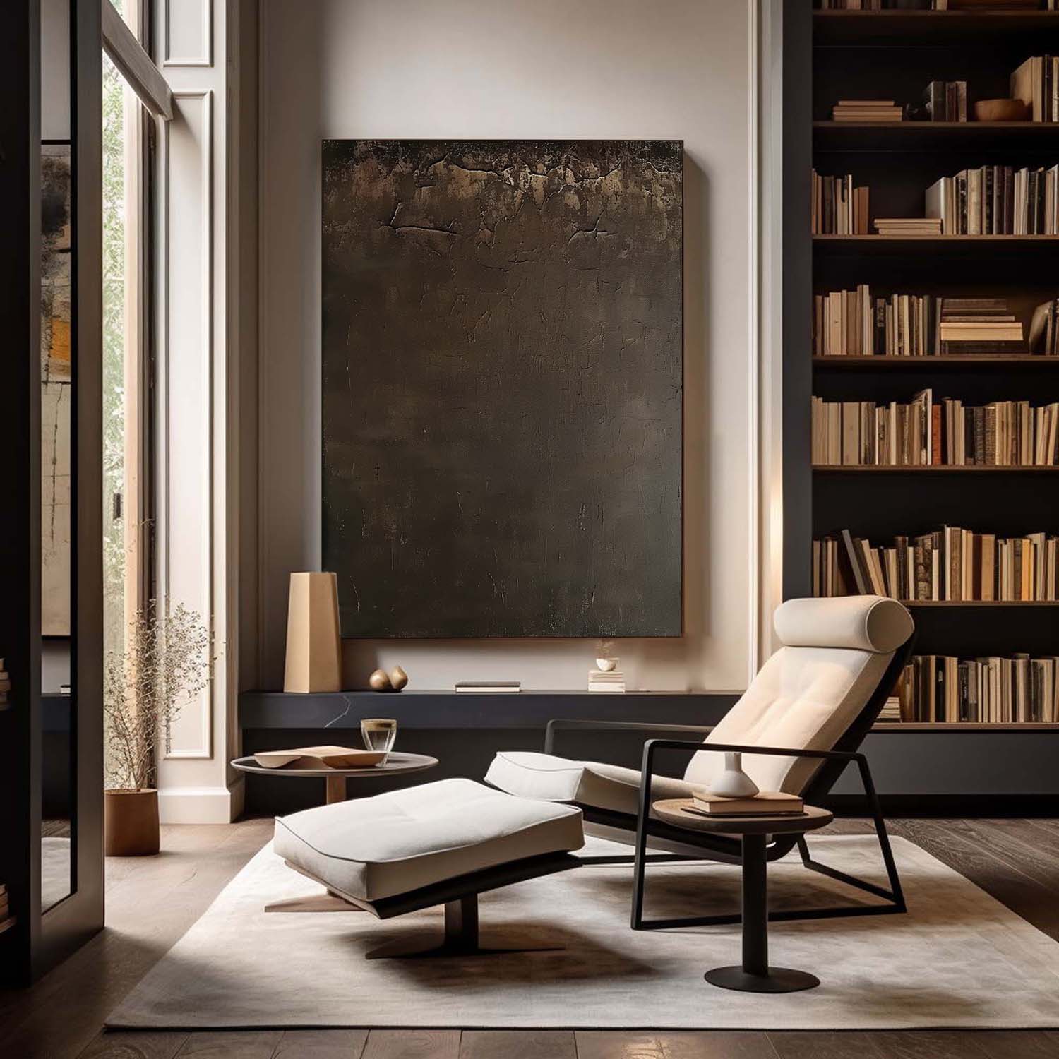 Large Abstract Brown Minimalist Wall Art Brown Original Abstract Painting Brown Minimalist Wall Art