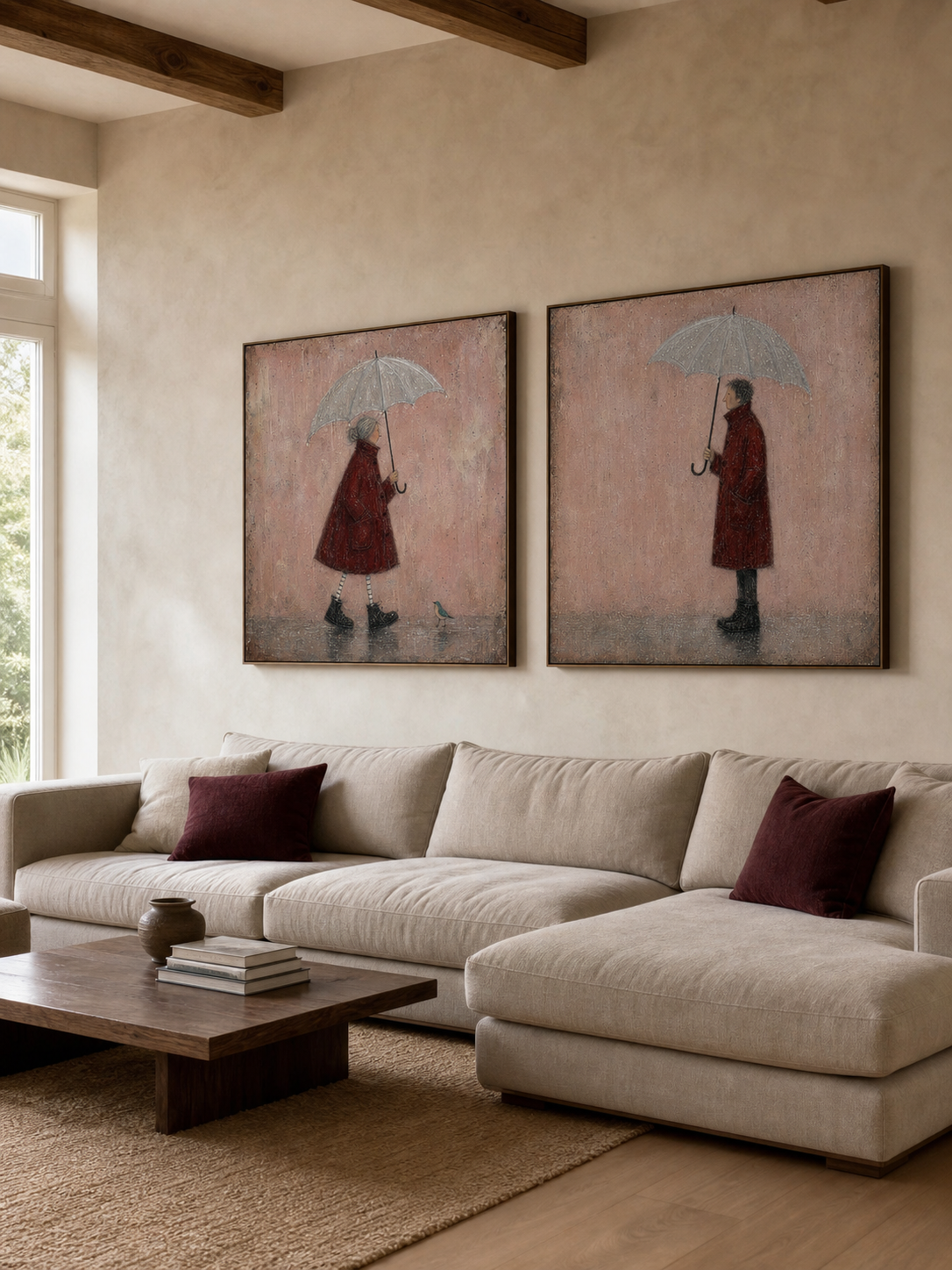 Romantic Vintage Couple Painting Set For Modern Home Entryway And Bedroom Decor