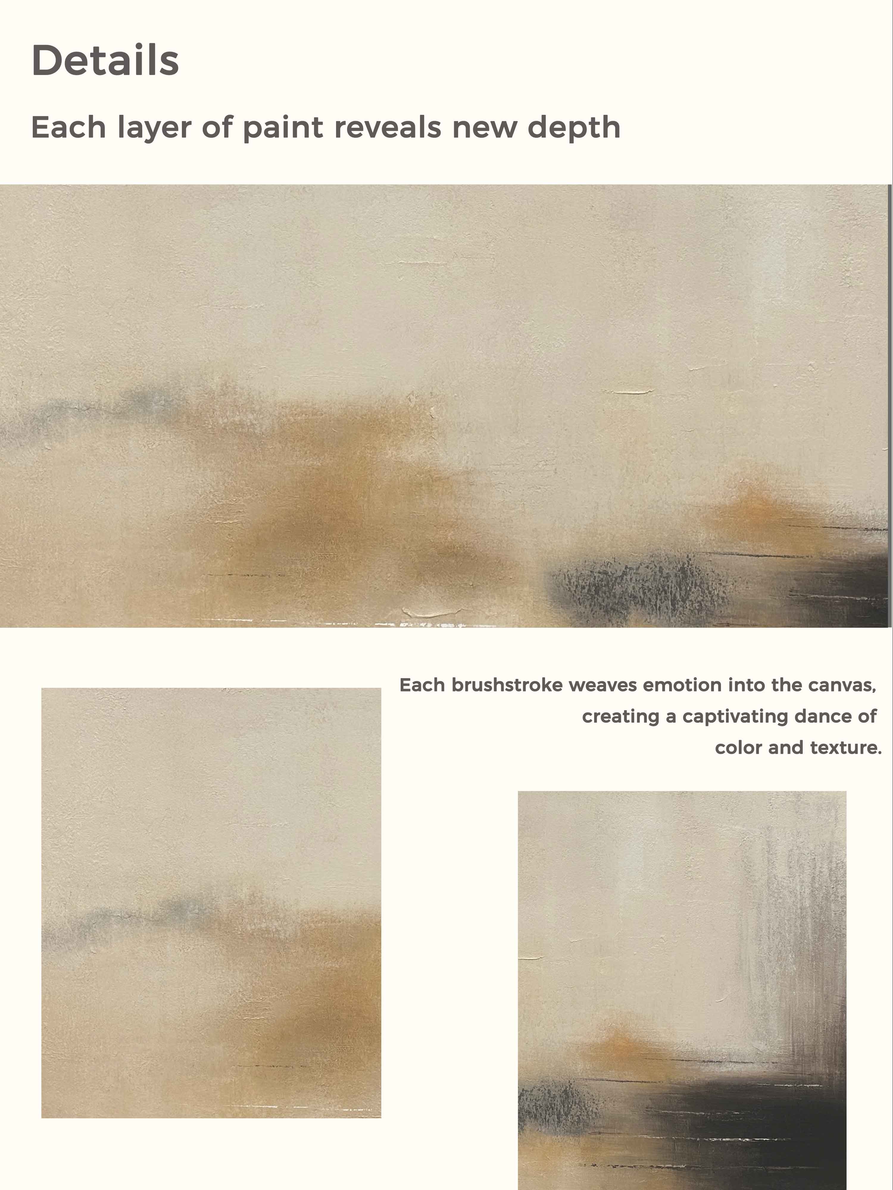 Minimalist Abstract Texture Painting Large Texture Wall Art Beige Abstract Wall Art