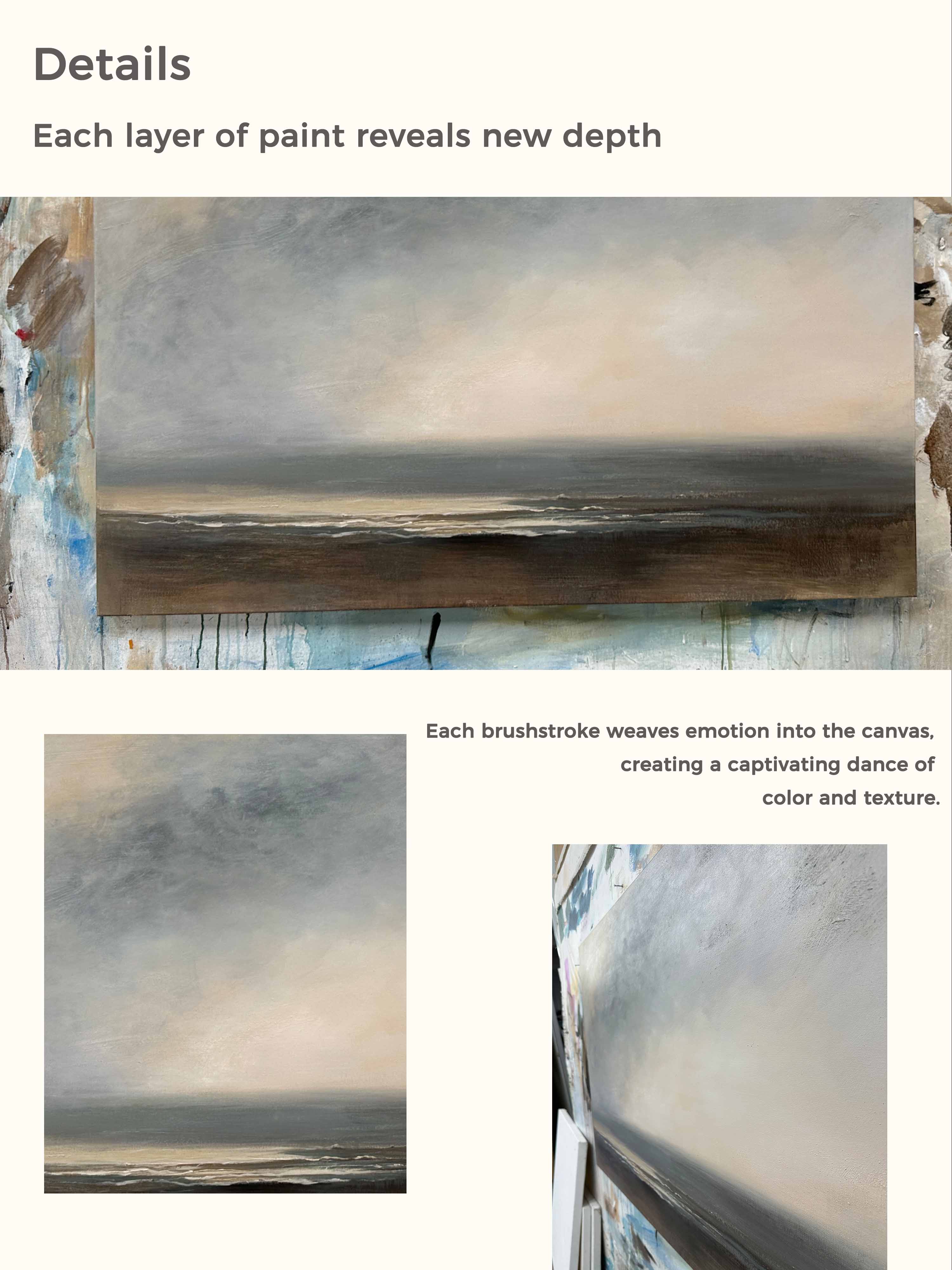 Vintage Seascape Paintings Rustic Coastal Wall Art Antique Landscape Wall Art Moody Rustic Art