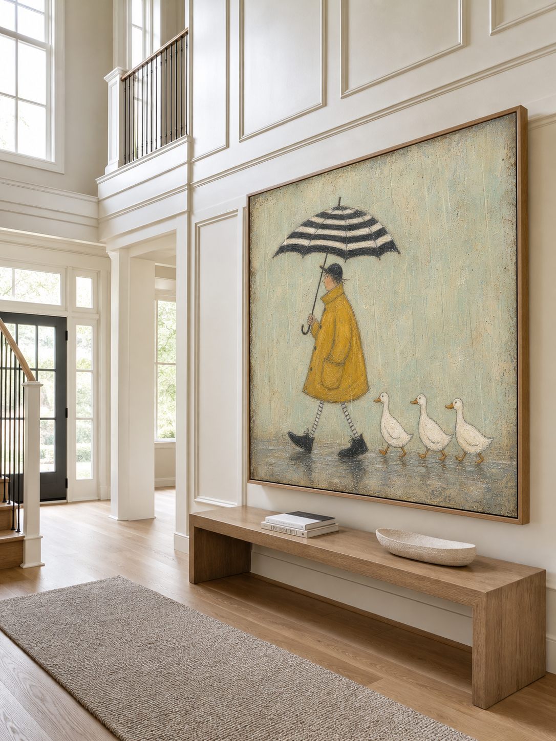 Original Retro Gentleman Hand Painted Artwork Heavy Impasto Canvas Wall Decor