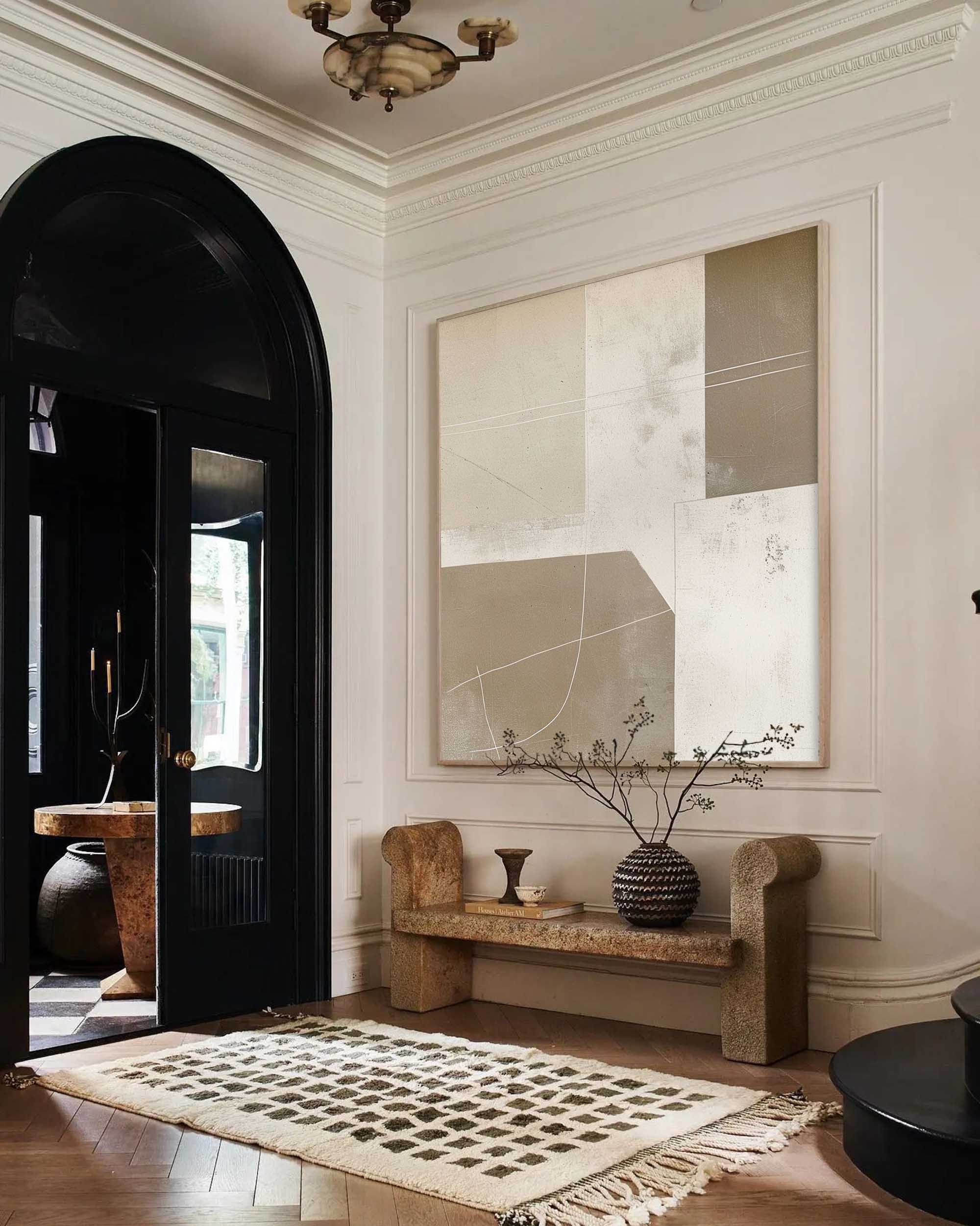 Beige Minimalist Abstract Painting Original Beige Minimalist Wall Art Beige Wall Painting