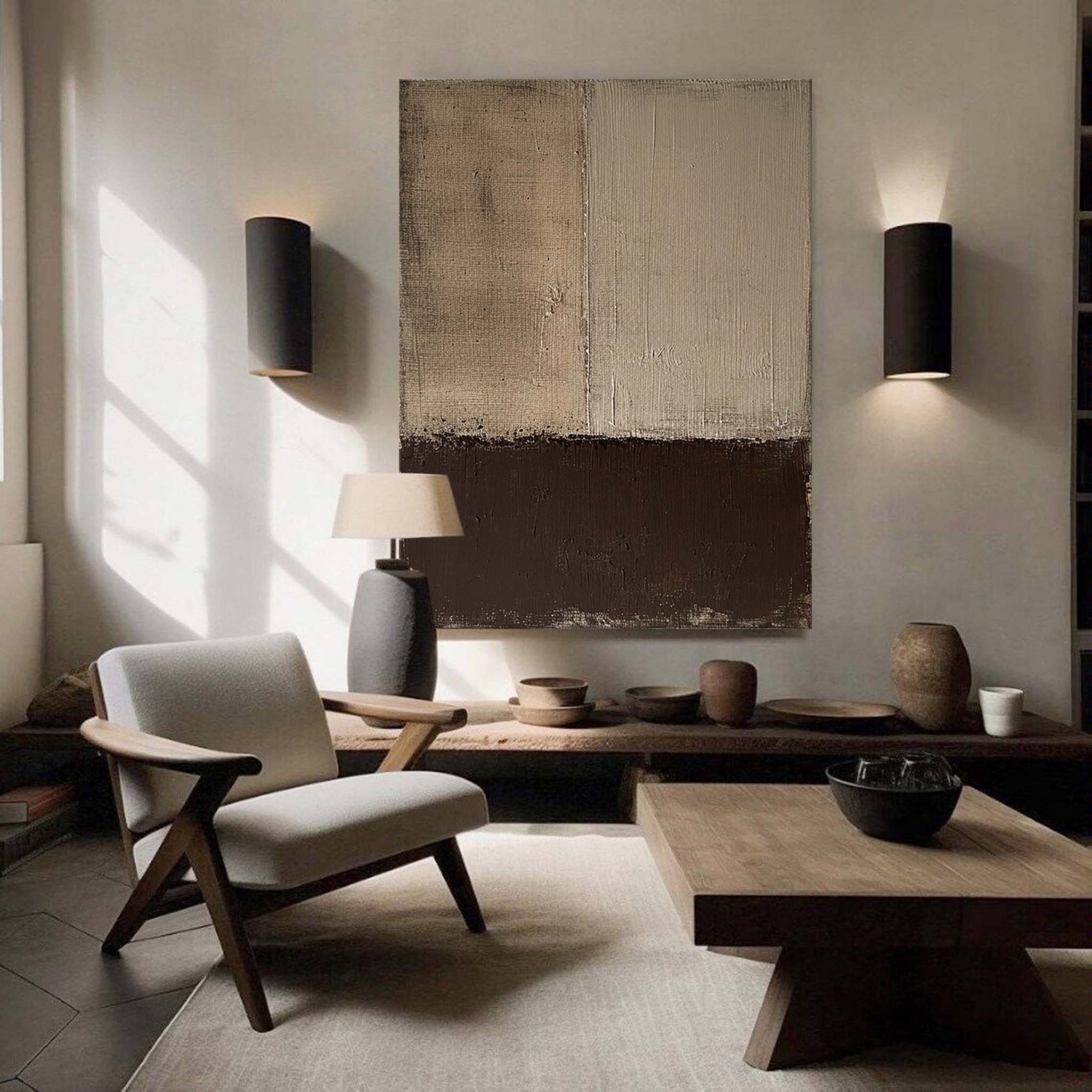 Beige Brown Minimalist Wall Art Beige Wabi Sabi Wall Art Brown Beige Texture Painting