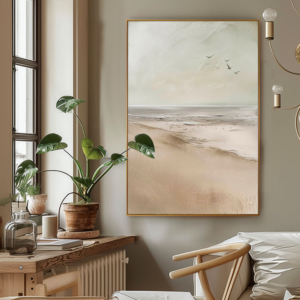 Vintage Coastal Beach Wall Art Coastal Seascape Painting Vintage Summer Beach Wall Art