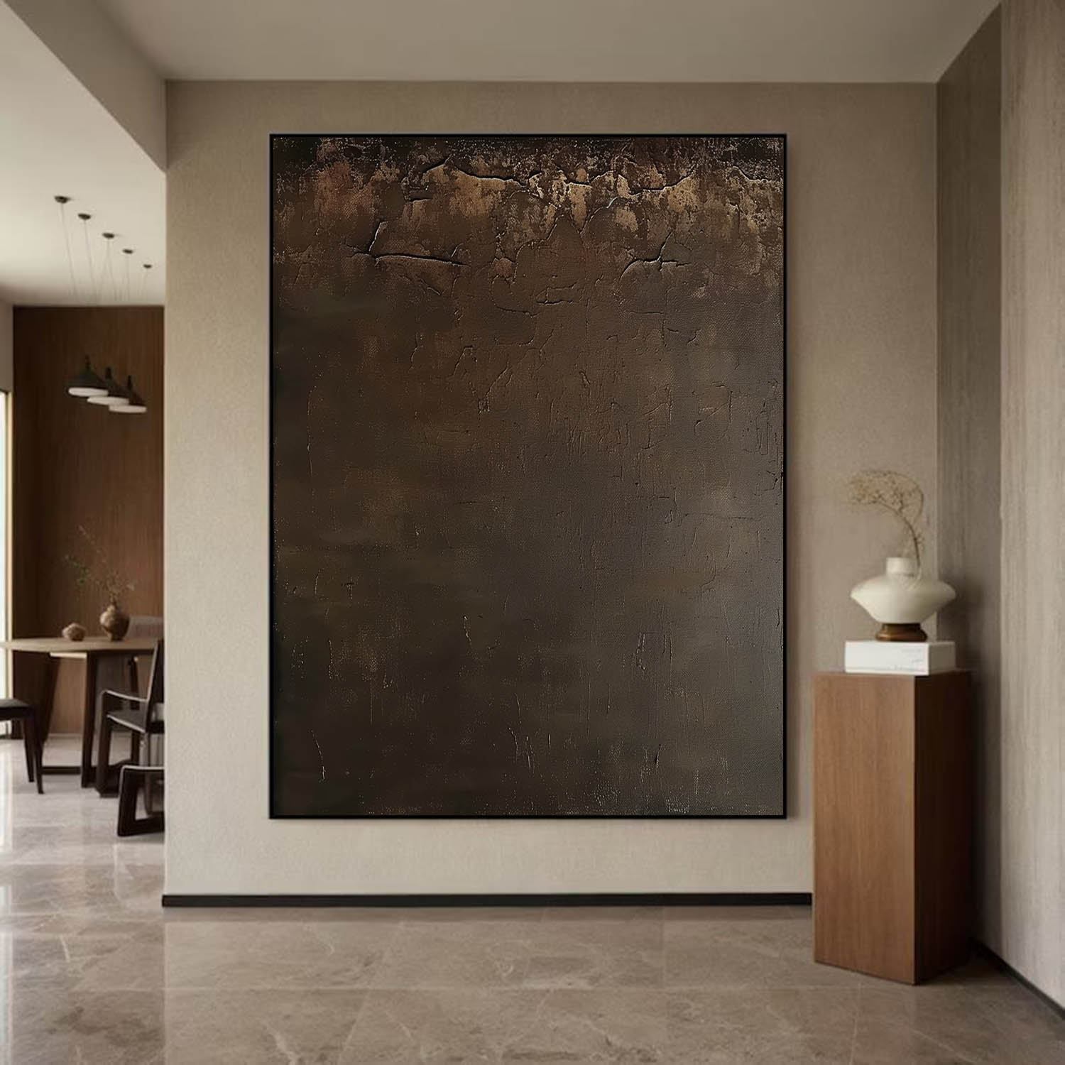 Large Abstract Brown Minimalist Wall Art Brown Original Abstract Painting Brown Minimalist Wall Art