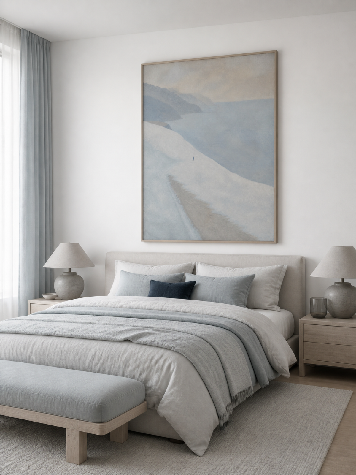 Winter Coastal Wall Art For Modern Living Room And Home Office Decor