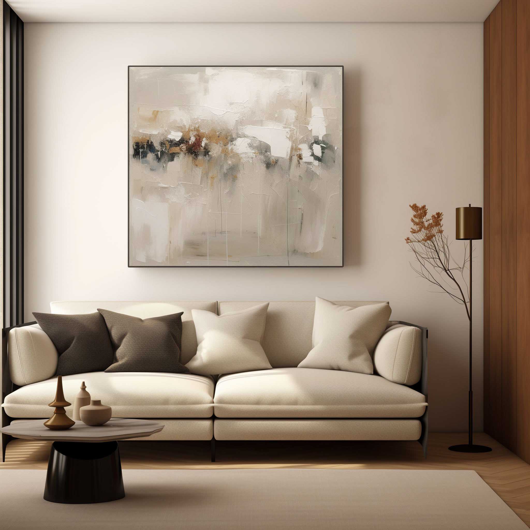 Large Brown And Beige Texture Painting Minimalist Beige Wall Art White Wall Art On Canvas