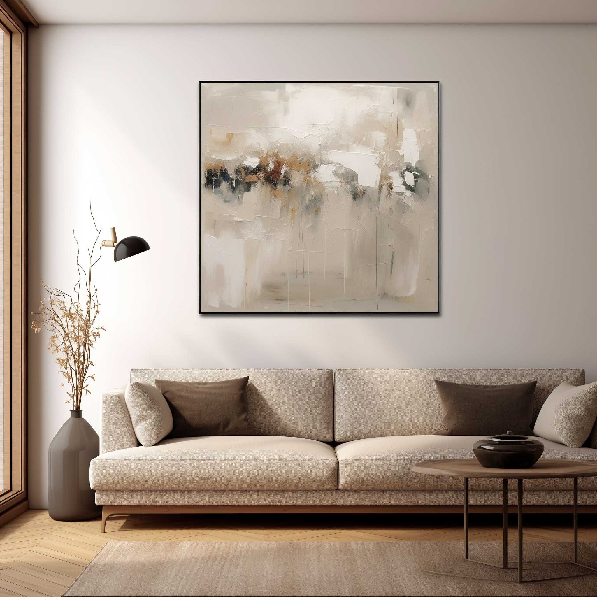 Large Brown And Beige Texture Painting Minimalist Beige Wall Art White Wall Art On Canvas