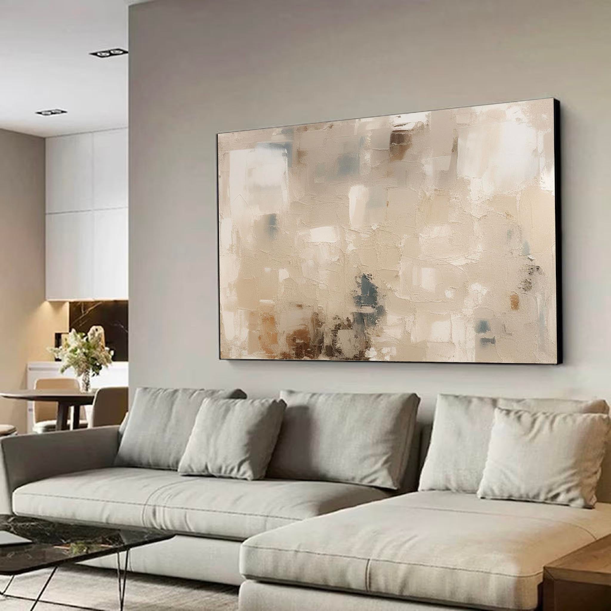 Minimalist Beige Canvas Art Large Minimalist Beige Canvas Painting Modern Oil Painting Home Decor