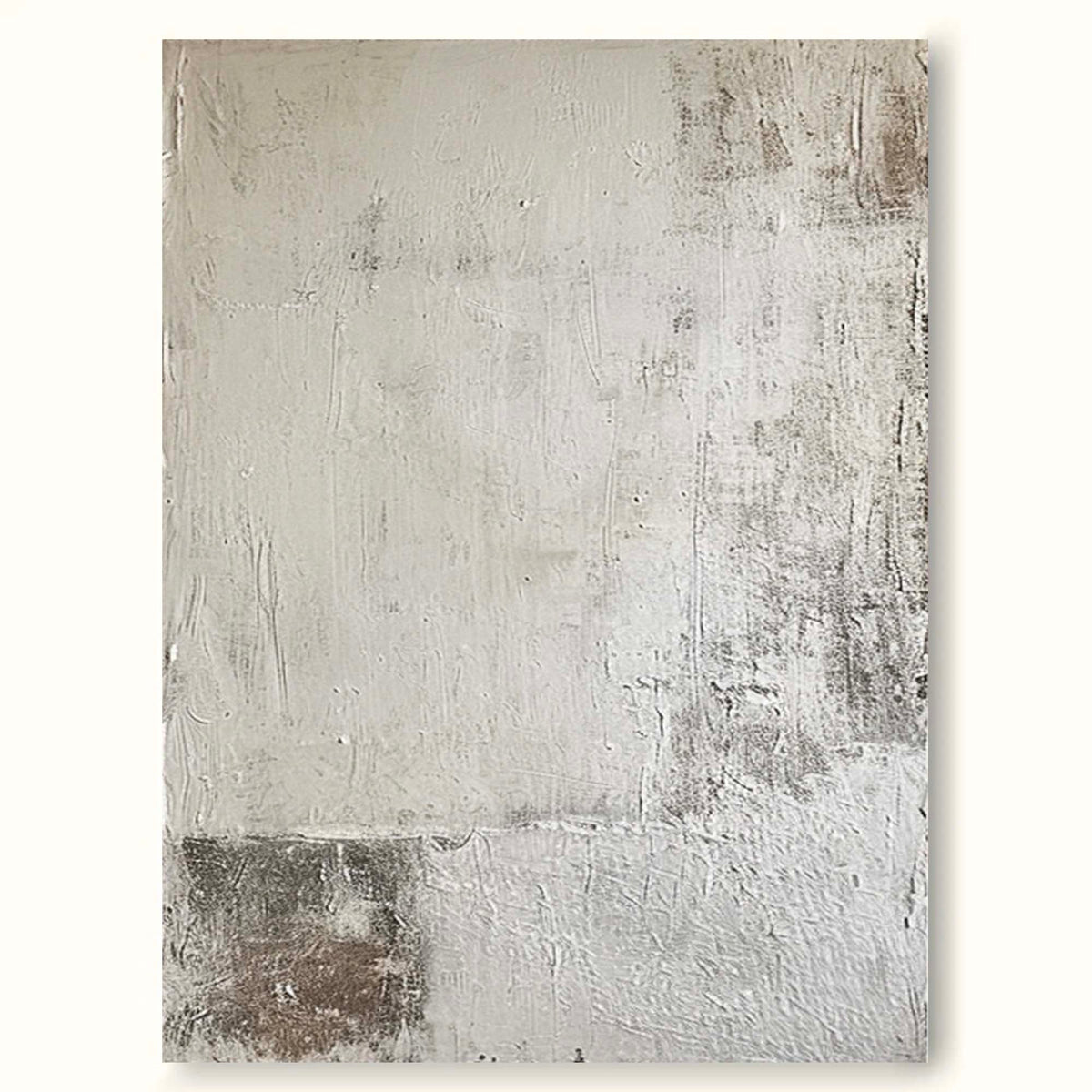 Minimalist White Abstract Painting Large White And Beige Wall Art ...