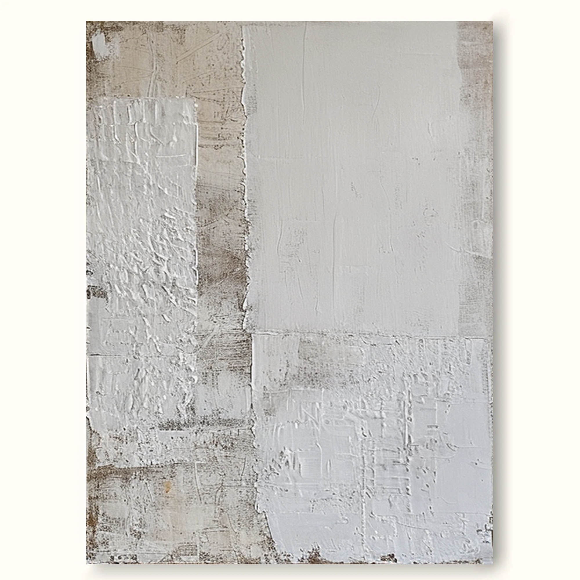 Large Beige And White Minimalist Wall Art Large Beige Textured Wall Art White Abstract Painting