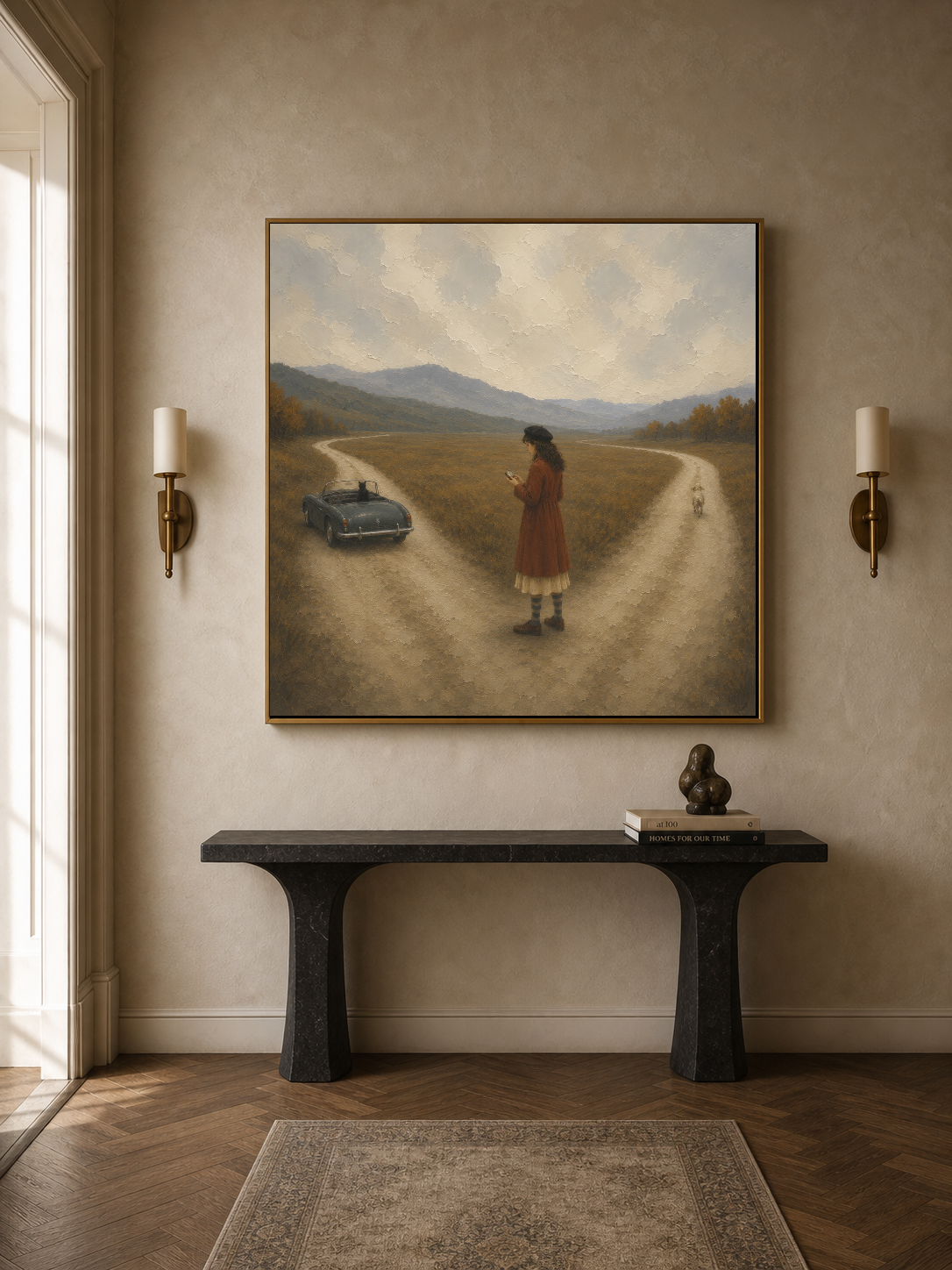 Square Realism Artwork With Textured Finish For Modern Vintage And Rustic Interior Design