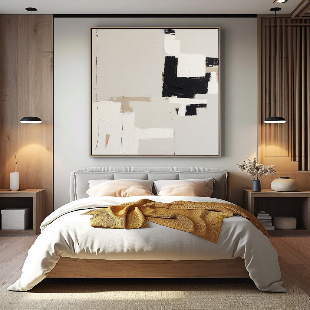 Beige Minimalist Canvas Painting Beige Abstract Wall Art Original Minimalist Wall Art