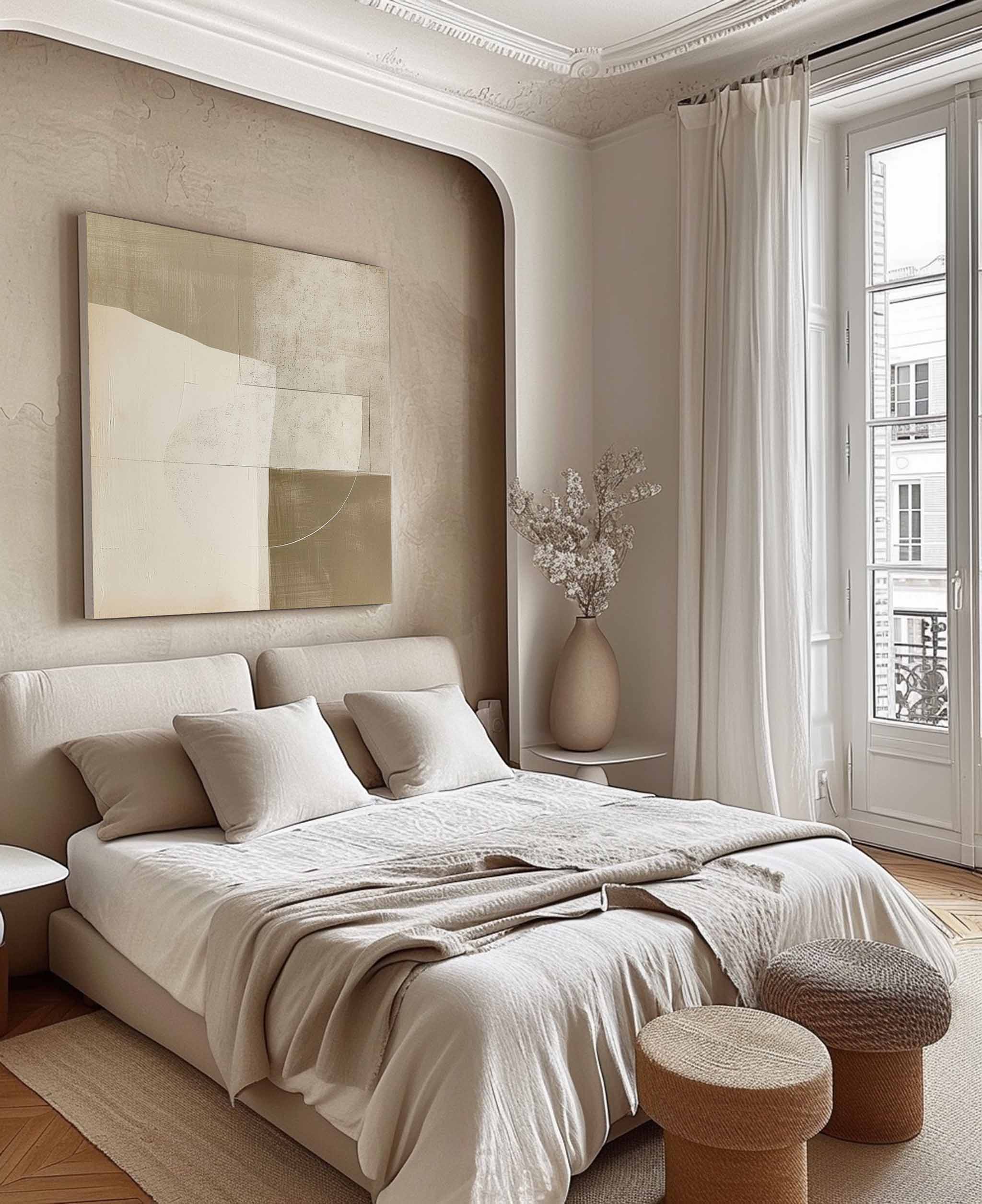 Original Beige Minimalist Art Neutral Beige Wabi Sabi Wall Art Beige Painting On Canvas