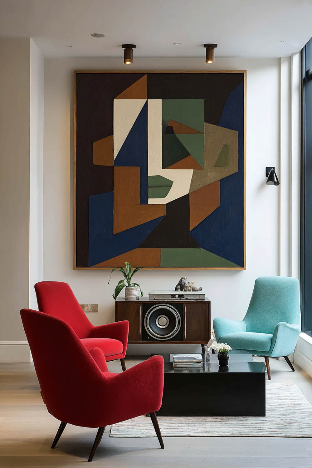 Original Abstract Face Oil Painting On Canvas Large Minimalist Geometric Portrait Wall Art Neutral Toned Abstract Face Art