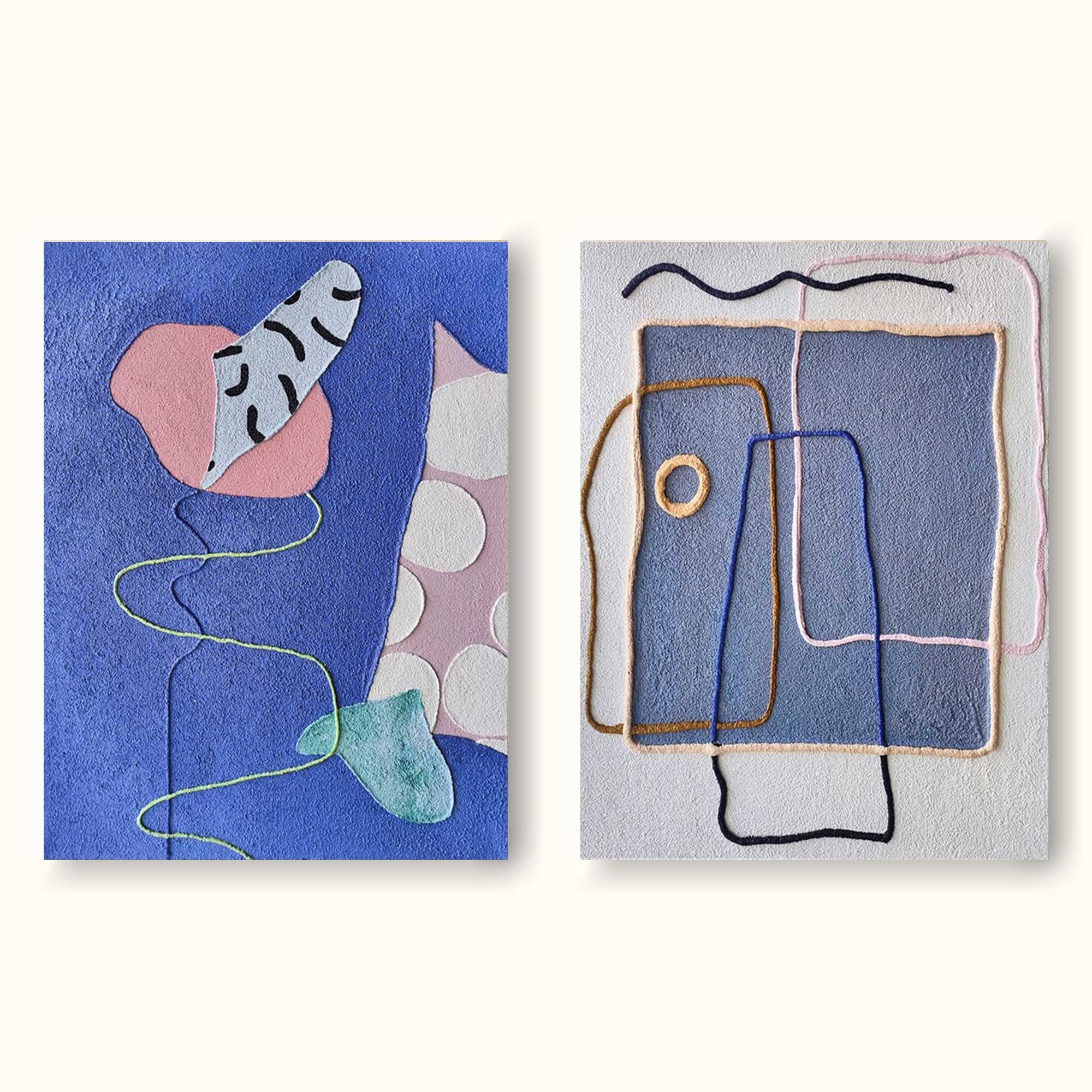 Diptych Boho Minimalist Wall Art 2P Texture Contemporary Minimalist Painting Acrylic Framed For Living Room