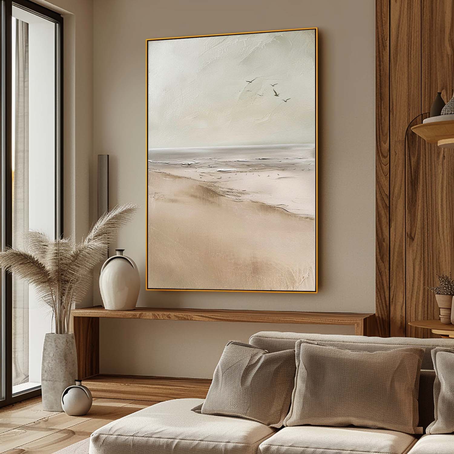 Vintage Coastal Beach Wall Art Coastal Seascape Painting Vintage Summer Beach Wall Art