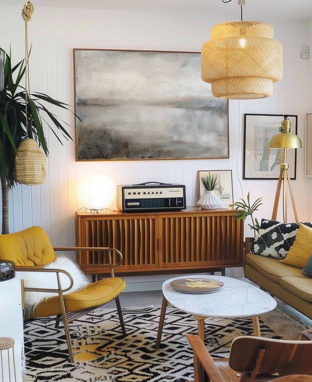 Vintage Lake Landscape Oil Painting Vintage Country Painting Earth Tone Lake Decor