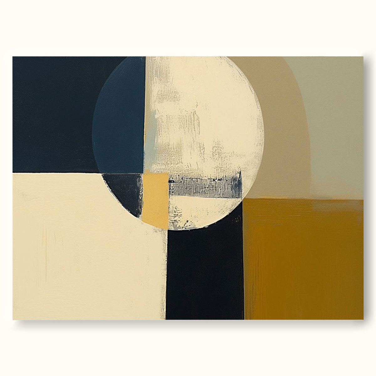 Minimalist Circular Abstract Canvas Painting Minimalist Geometric Wall ...