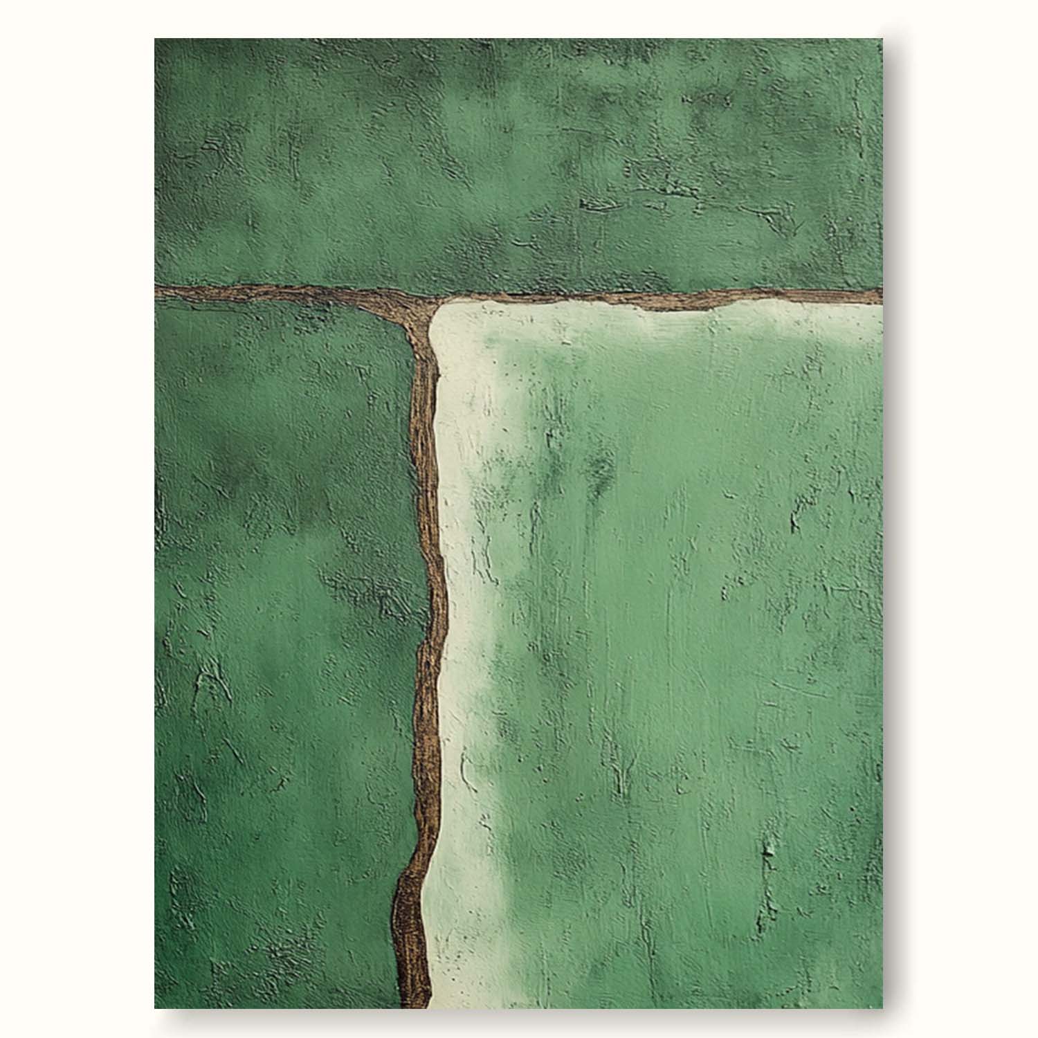 Handmade Green Minimalist Abstract Line Art Modern Handmade Green Textured Abstract Painting Minimal Line Oil Art For Living Room