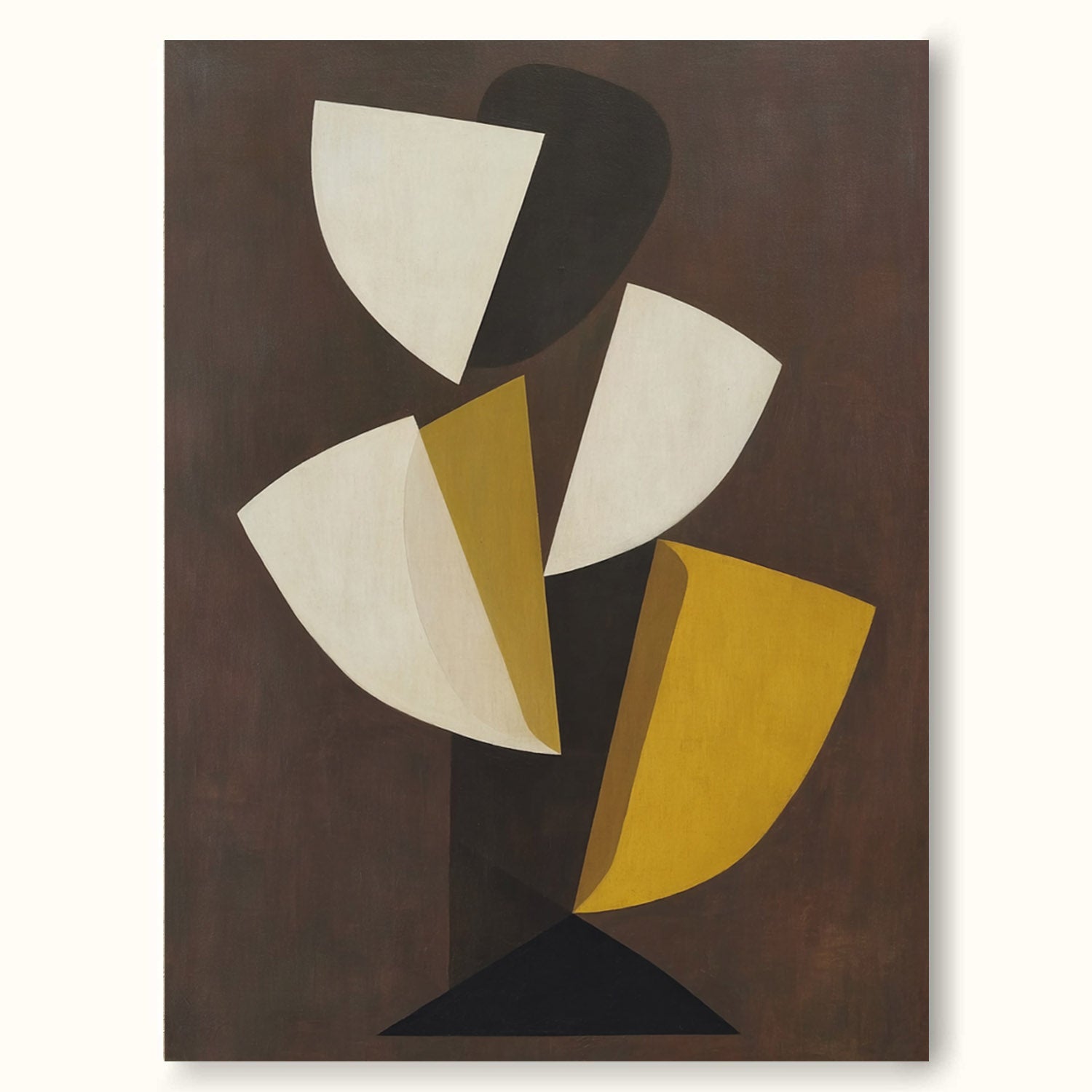 Large Yellow And Cream Abstract Wall Art Minimalism Leaf Shape Wall Art Handmade Yellow And Beige Abstract Canvas Art