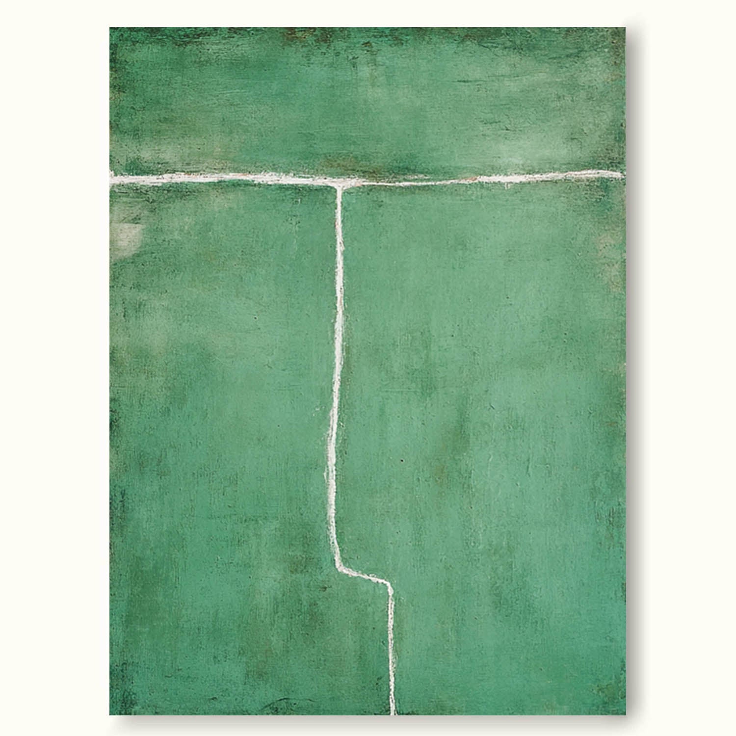 Modern Green Abstract Line Art Painting Contemporary Green Abstract Painting Green Minimalist Abstract Wall Art