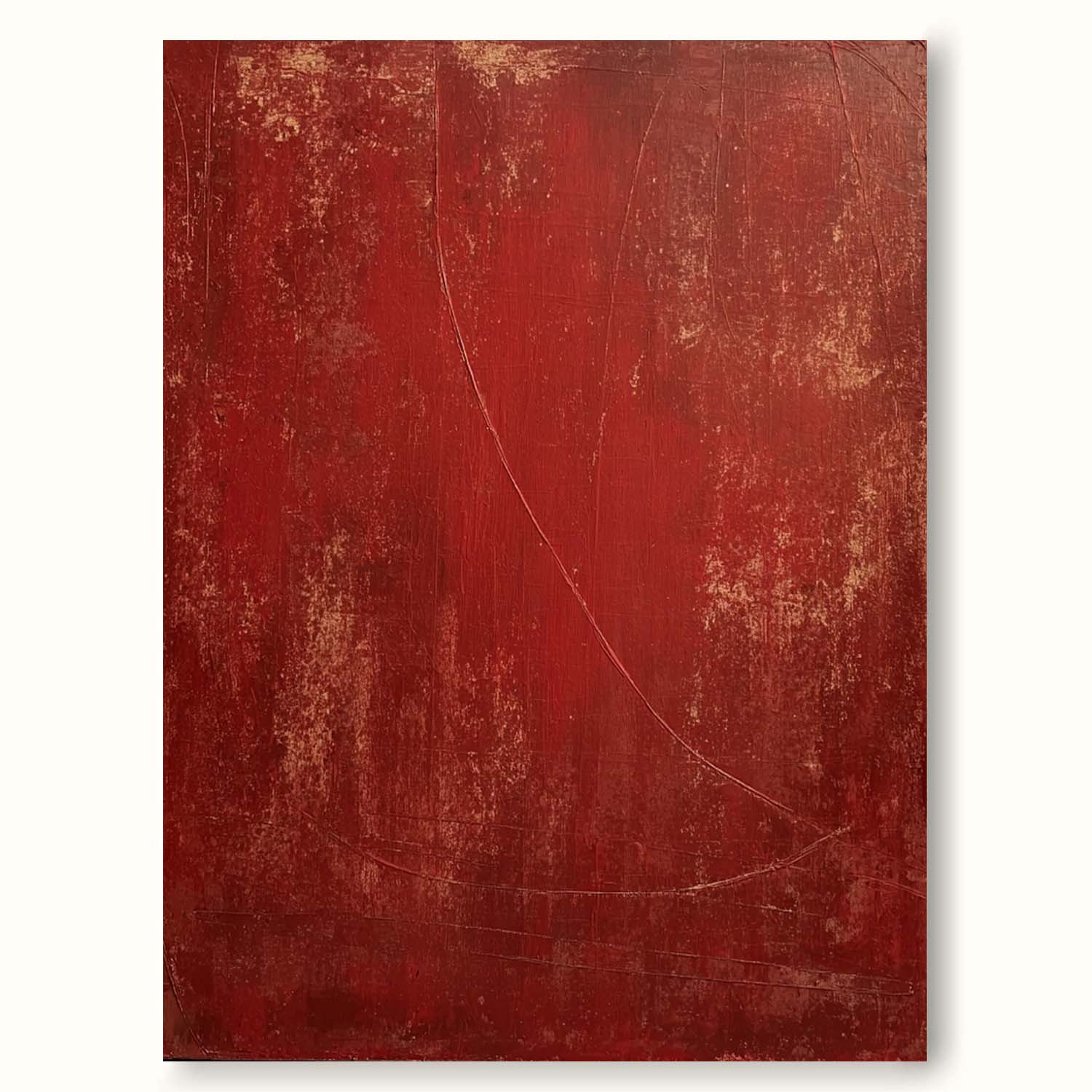 Handmade Red Textured Abstract Wall Art Original Red Abstract Canvas Art Modern Red Painting On Canvas