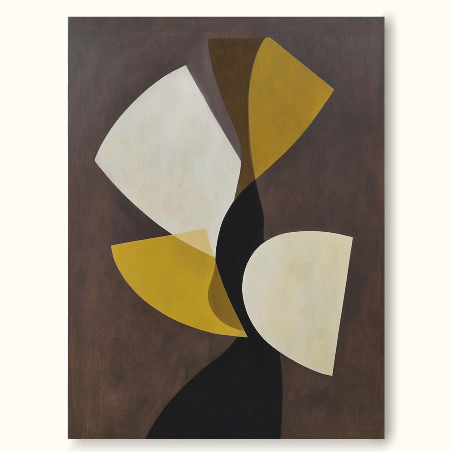Large Yellow And White Abstract Painting White And Yellow Leaf Shaped Handmade Wall Art Large Leaf Shape Oil Painting