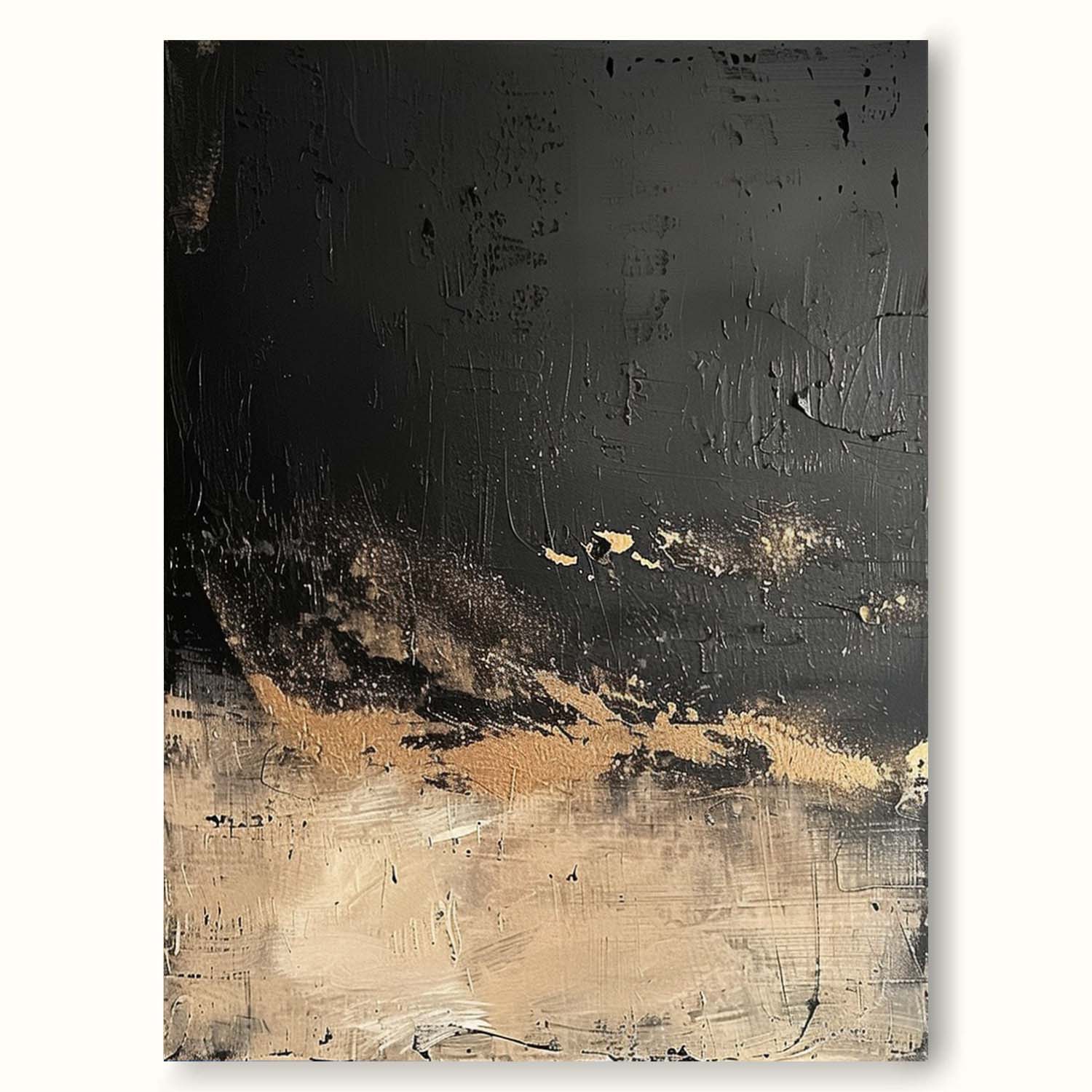 Original Brown And Black Wabi-Sabi Wall Art Black Brown Abstract Painting Large Black Texture Wall Art
