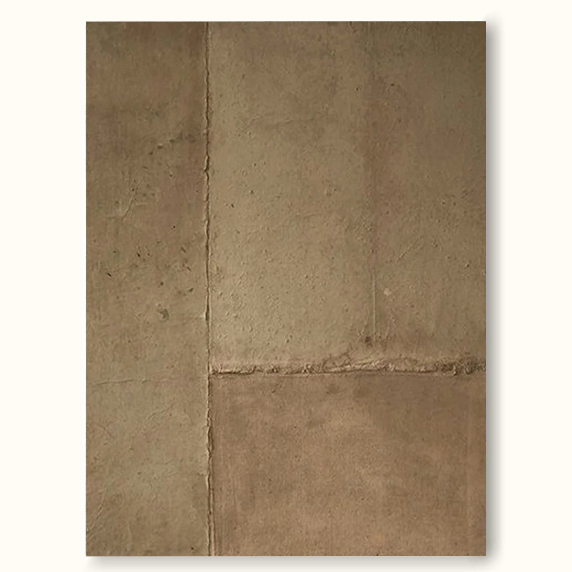 Beige Brown Abstract Canvas Art Minimalist Beige Wall Art Brown Wabi-Sabi Wall Painting