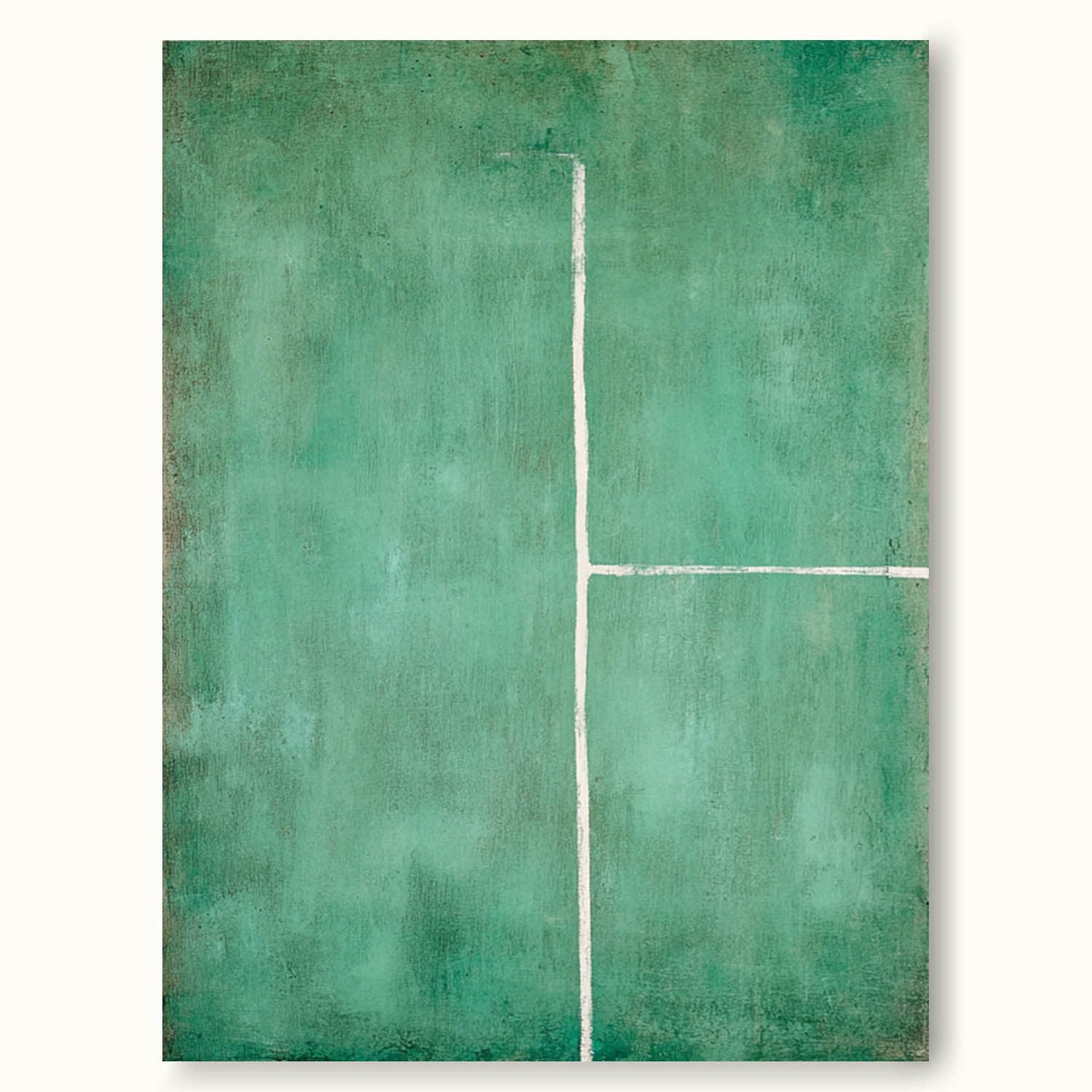Green Minimalist Abstract Oil Painting Handmade Green Abstract Line Painting Large Green Texture Wall Art