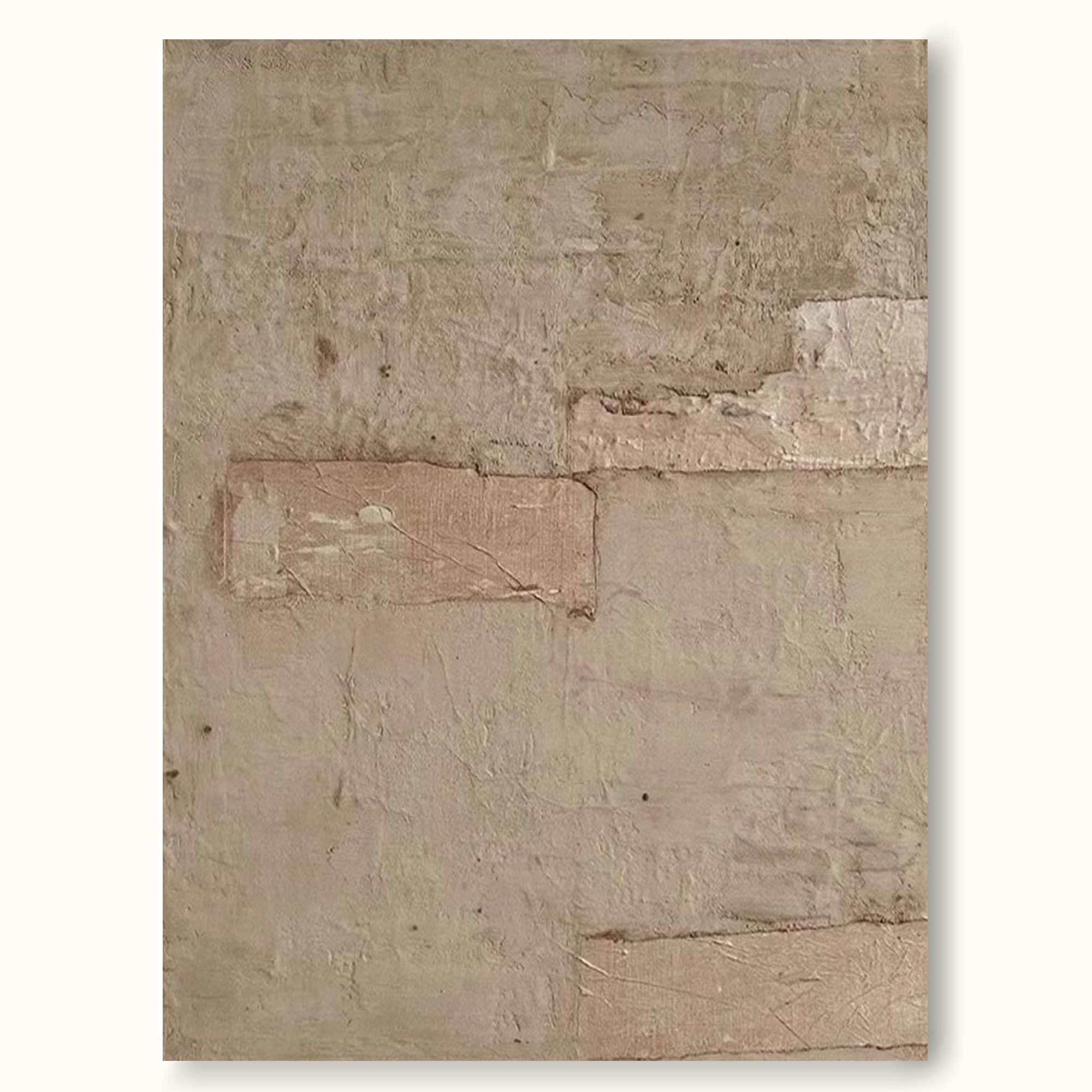 Light Brown Beige Abstract Art Light Brown Minimalist Painting Large Textured Wall Art