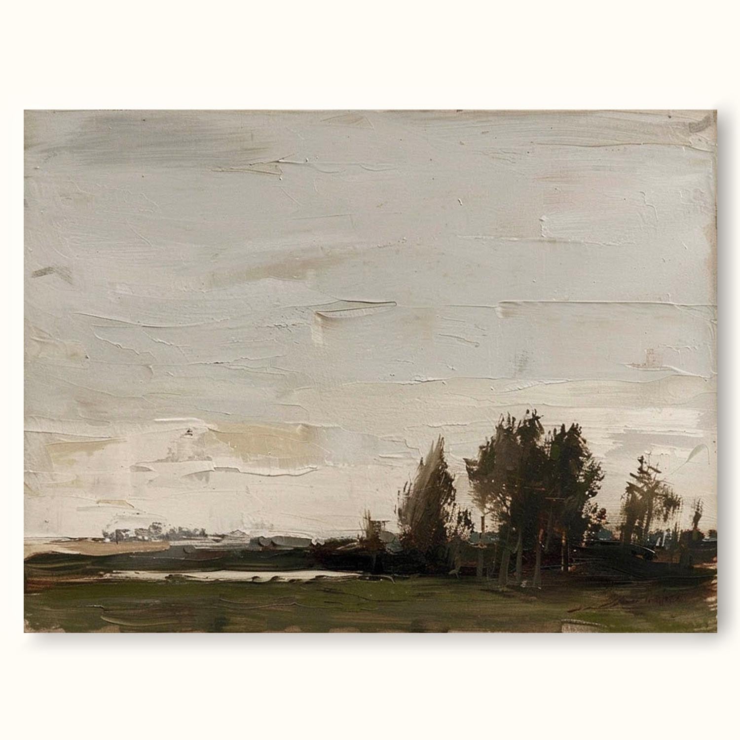 Vintage Wall Art Landscape Oil Painting Framed Canvas Wall Decor Vintage Landscape Framed Art