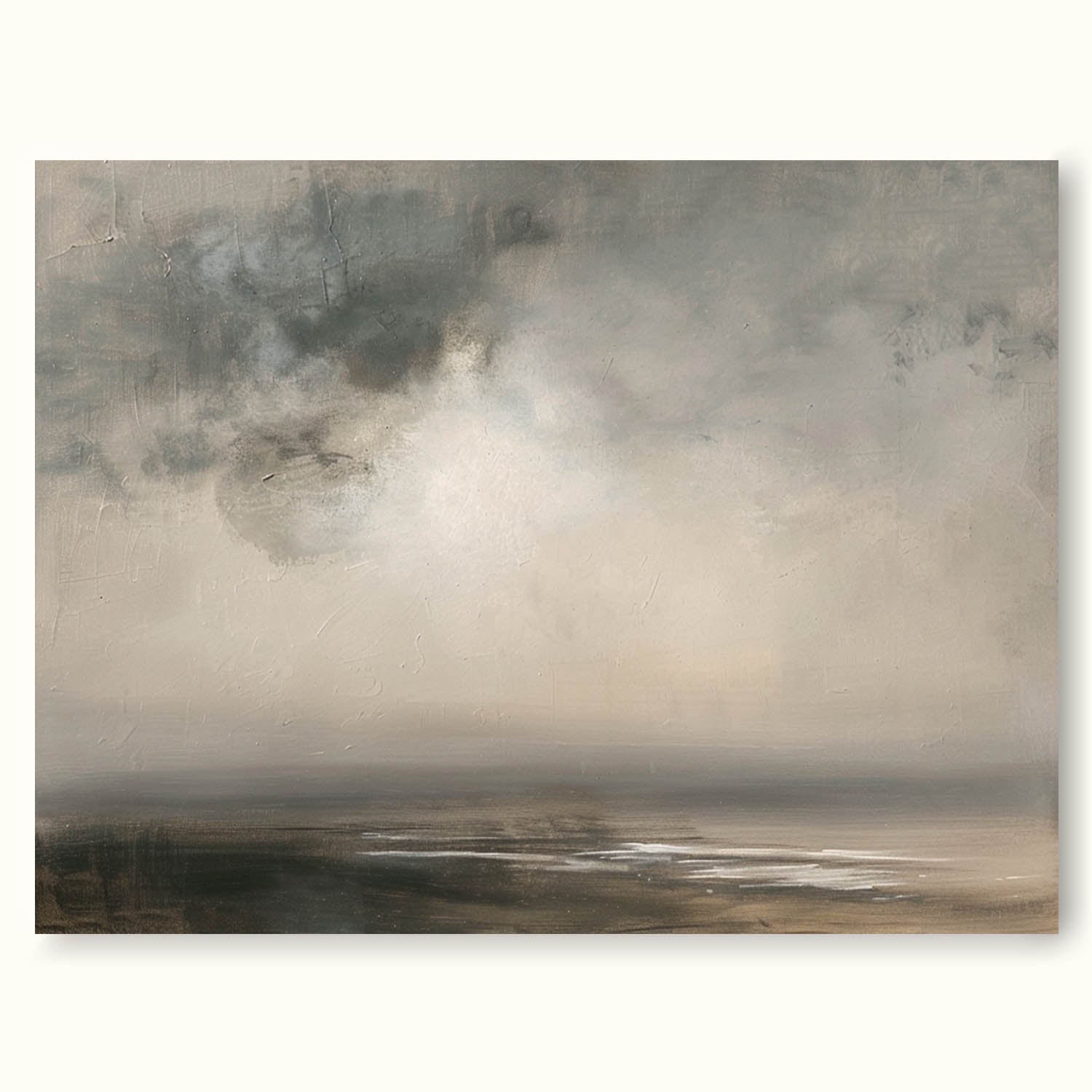 Vintage Beach Art Vintage Moody Coastal Oil Painting Dark Nautical Wall Art Rustic Coastal Painting