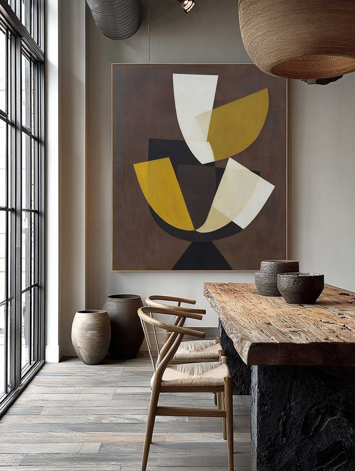 Minimalist Abstract Yellow And White Wall Art Original Yellow & White Wabi Sabi Oil Painting Large White Yellow Wall Art On Canvas