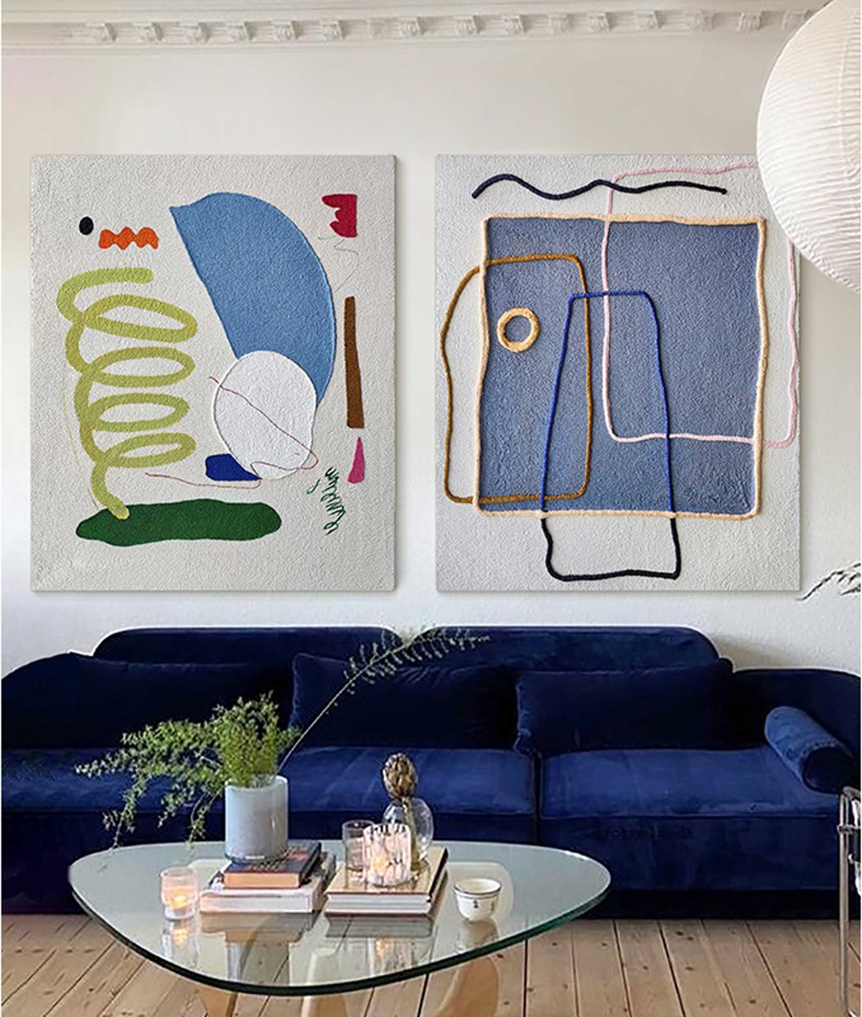 Diptych Boho Minimalist Wall Art 2P Texture Contemporary Minimalist Painting Acrylic Framed For Living Room