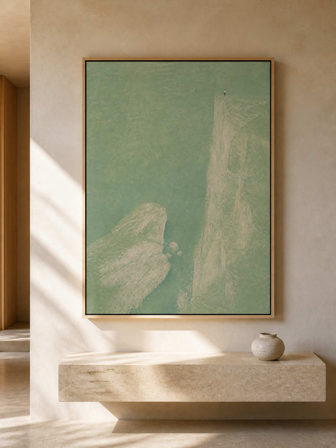 Large Abstract Green Mountain Figure Art For Bedroom Decor