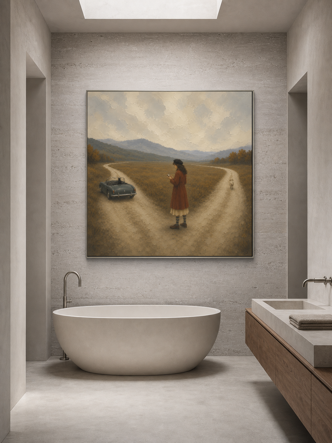 Square Realism Artwork With Textured Finish For Modern Vintage And Rustic Interior Design