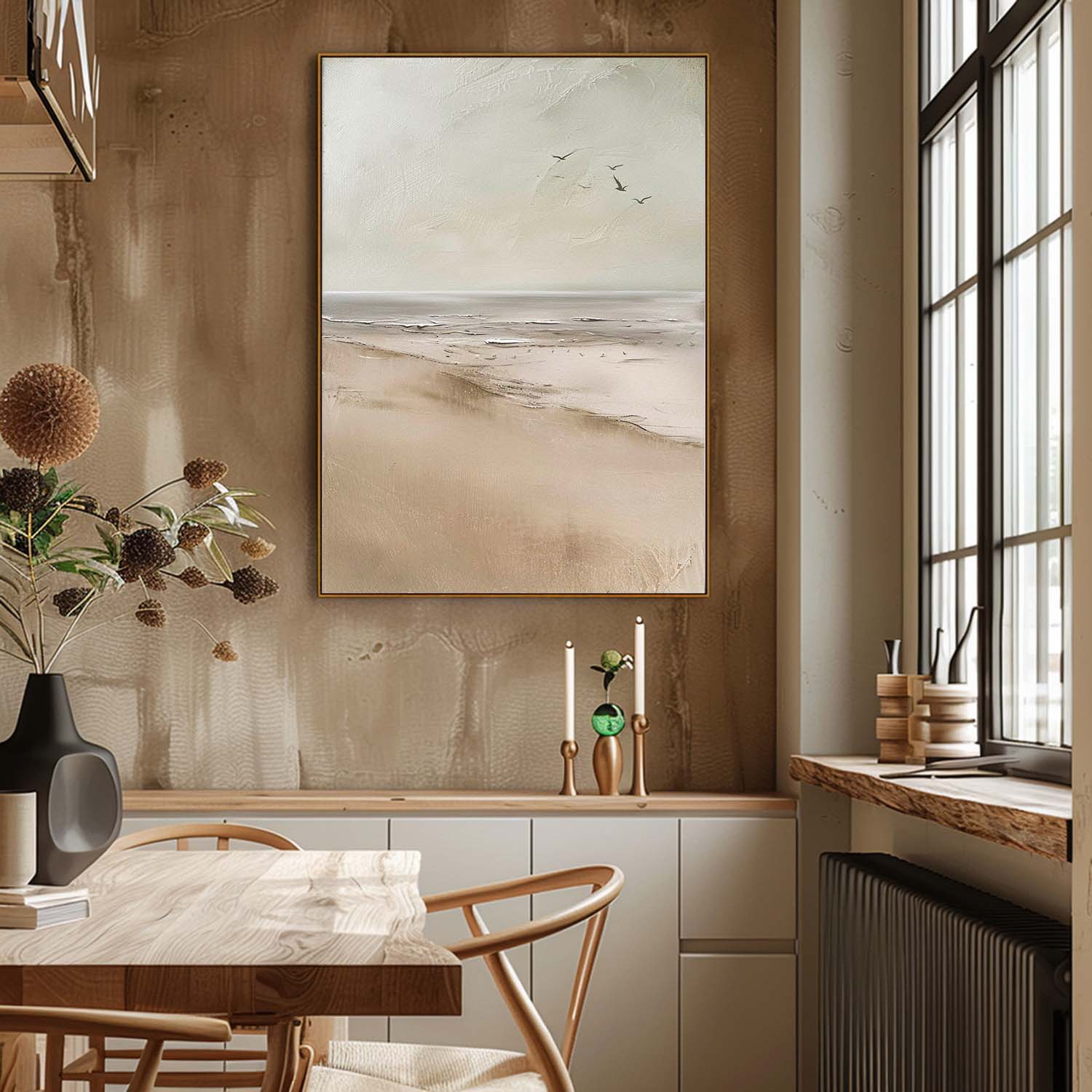 Vintage Coastal Beach Wall Art Coastal Seascape Painting Vintage Summer Beach Wall Art