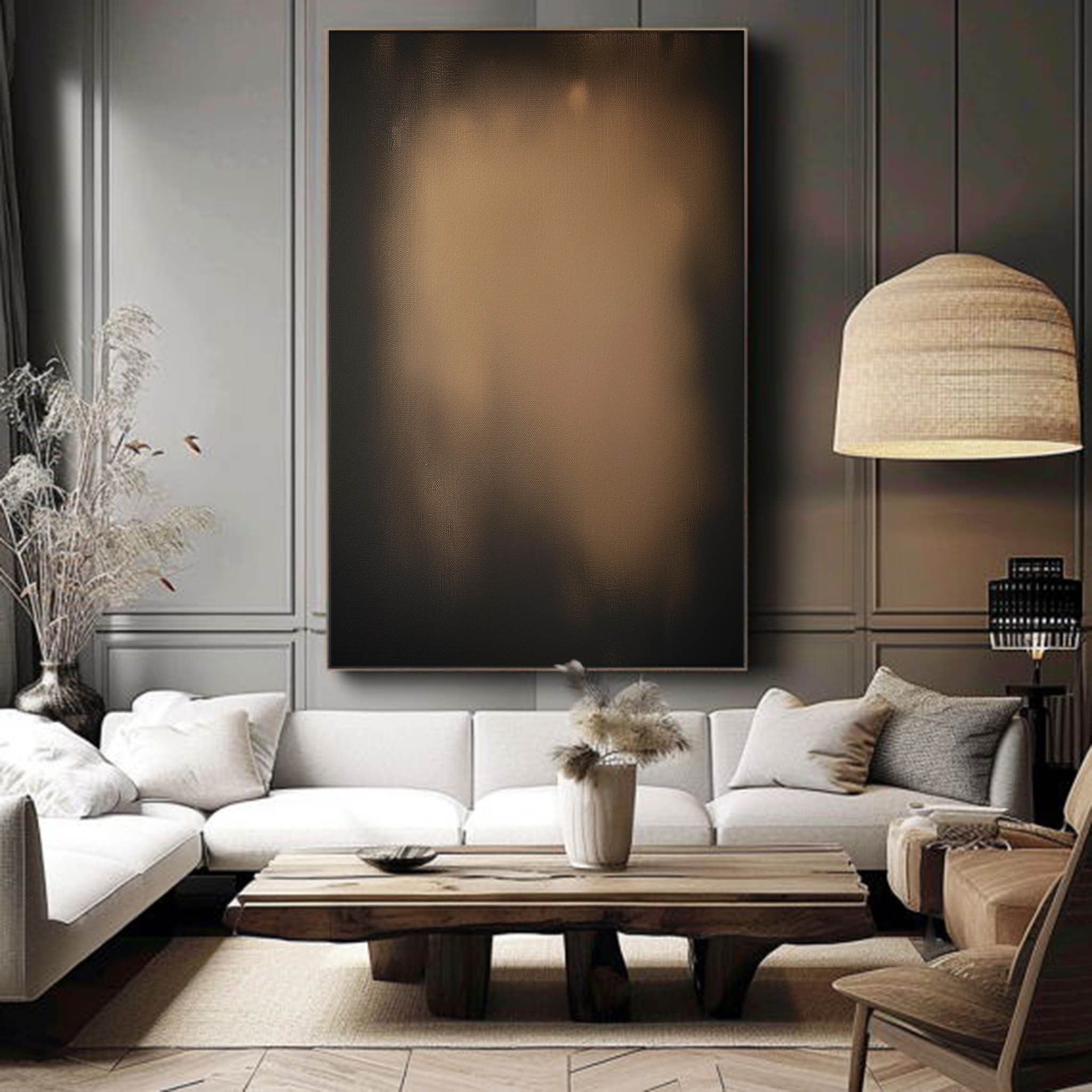Large Brown And Black Oil Painting Minimalist Black And Brown Wall Art Original Black And Brown Abstract Art